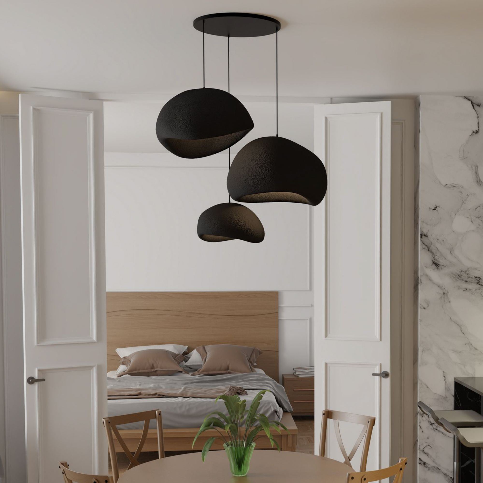 Candeeiro de Teto – 31 - 120 cm – Preto – Composto Polimérico