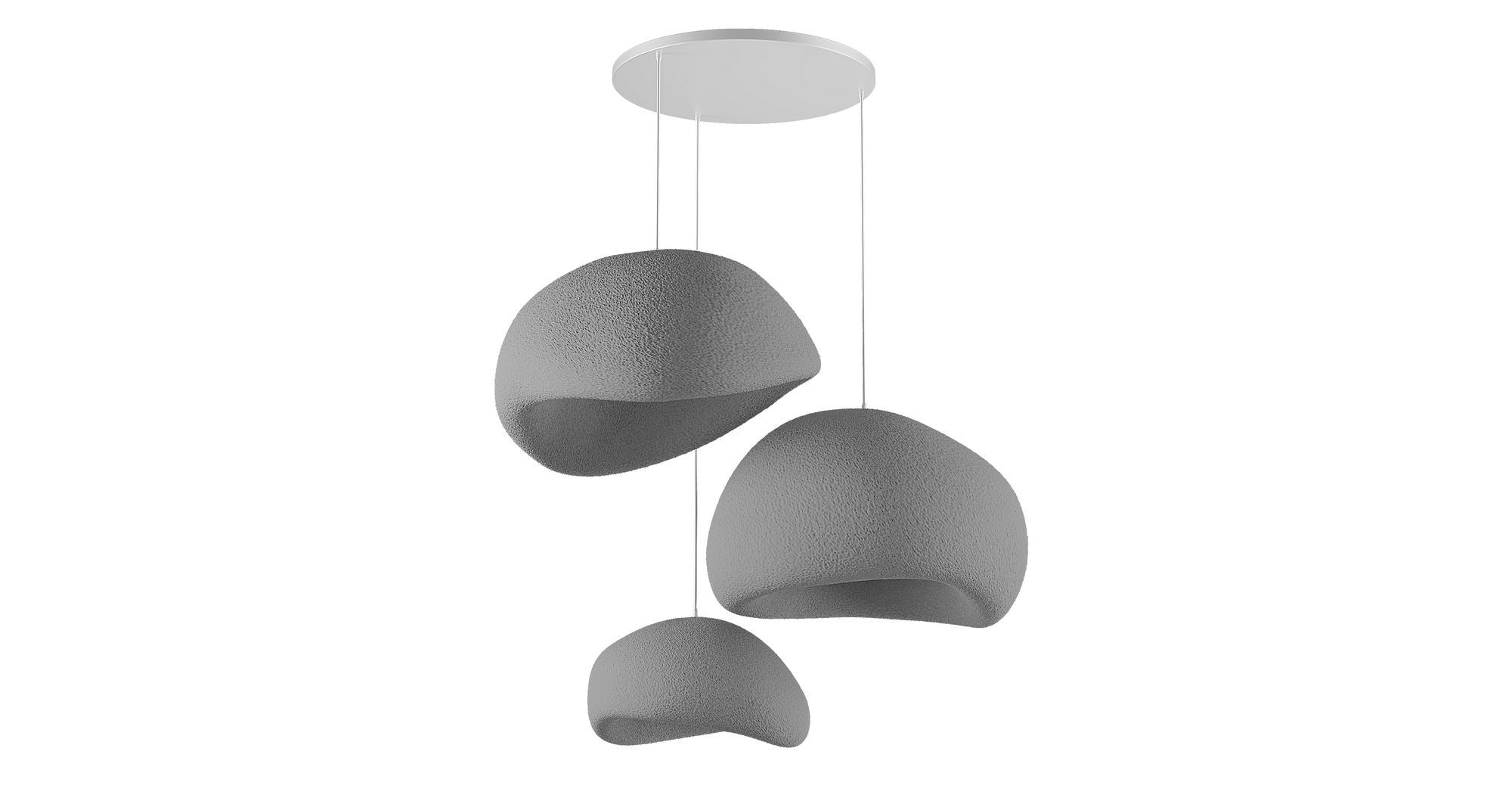 Candeeiro de Teto – 50 x 37 x 28 cm – Cinza Concreto – Composto Polimérico