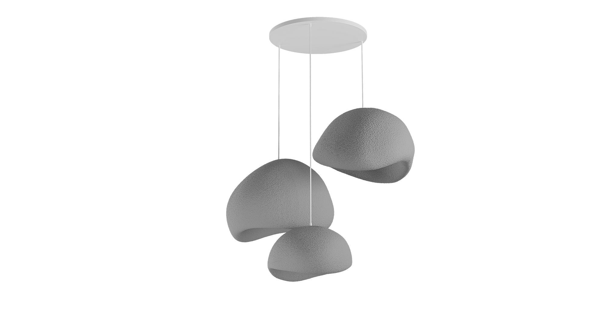 Candeeiro de Teto – 50 x 37 x 28 cm – Cinza Concreto – Composto Polimérico