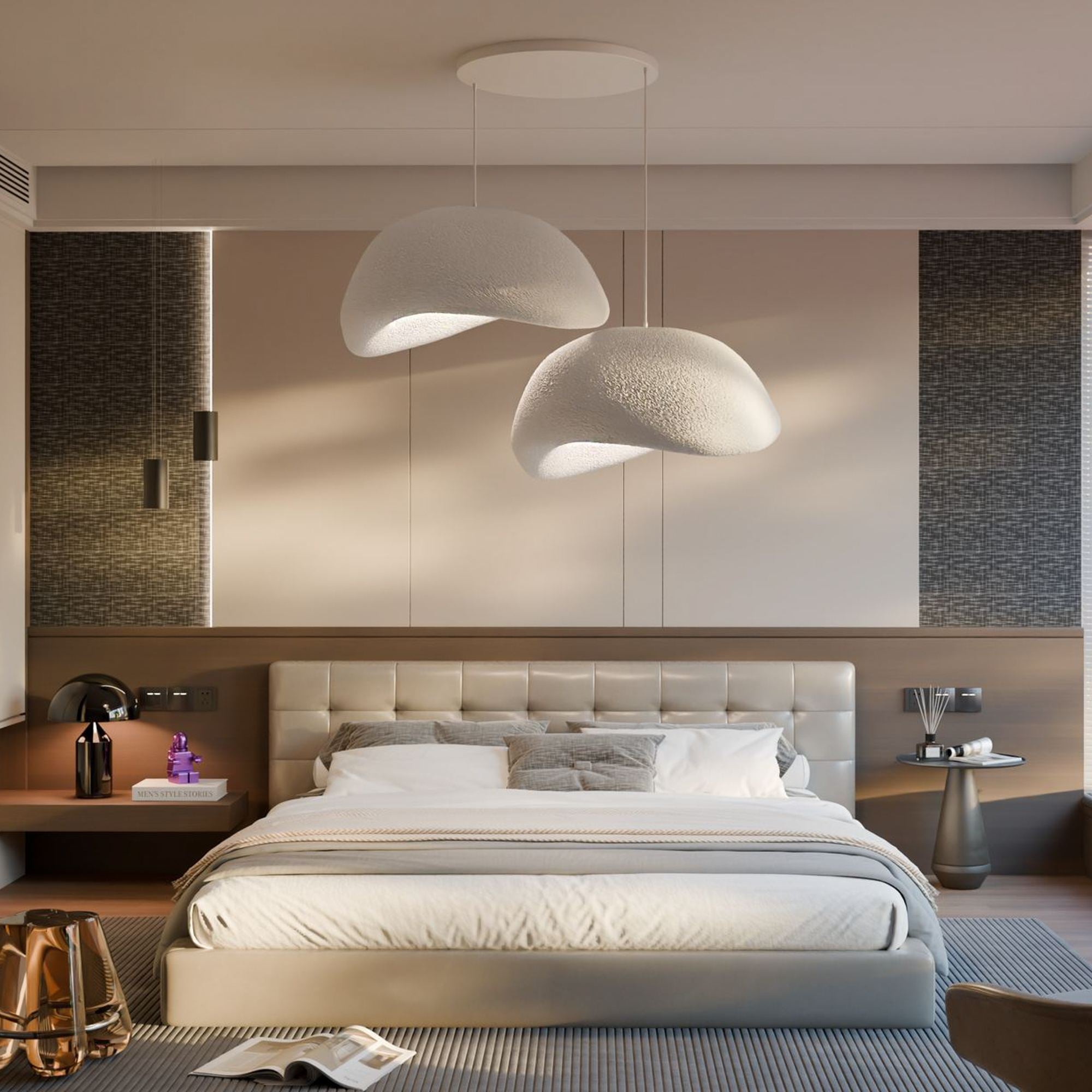 Candeeiro de Teto – 50 x 37 x 28 cm – Branco – Composto Polimérico