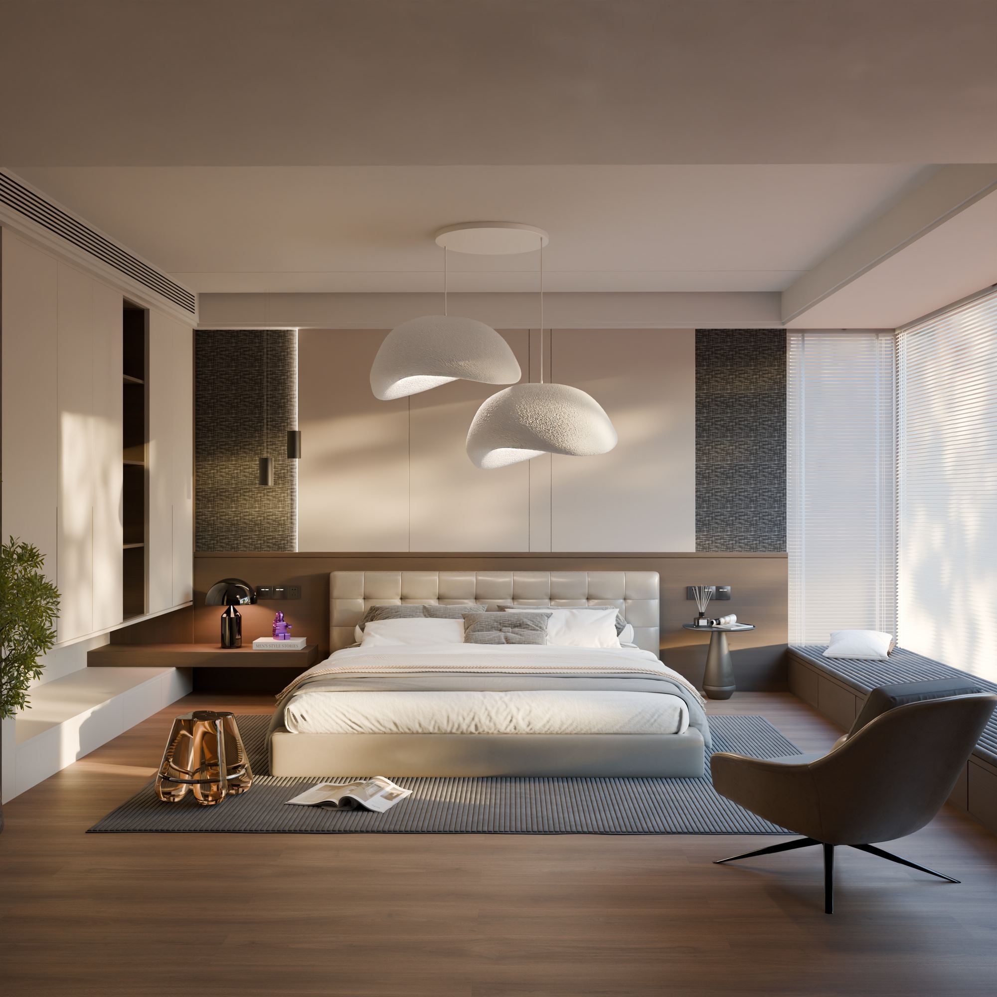 Candeeiro de Teto – 50 x 37 x 28 cm – Branco – Composto Polimérico