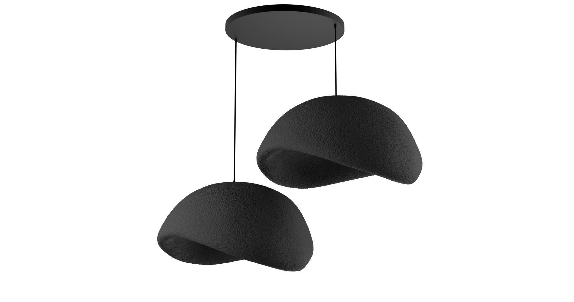 Candeeiro de Teto – 50 x 37 x 28 cm – Preto – Composto Polimérico