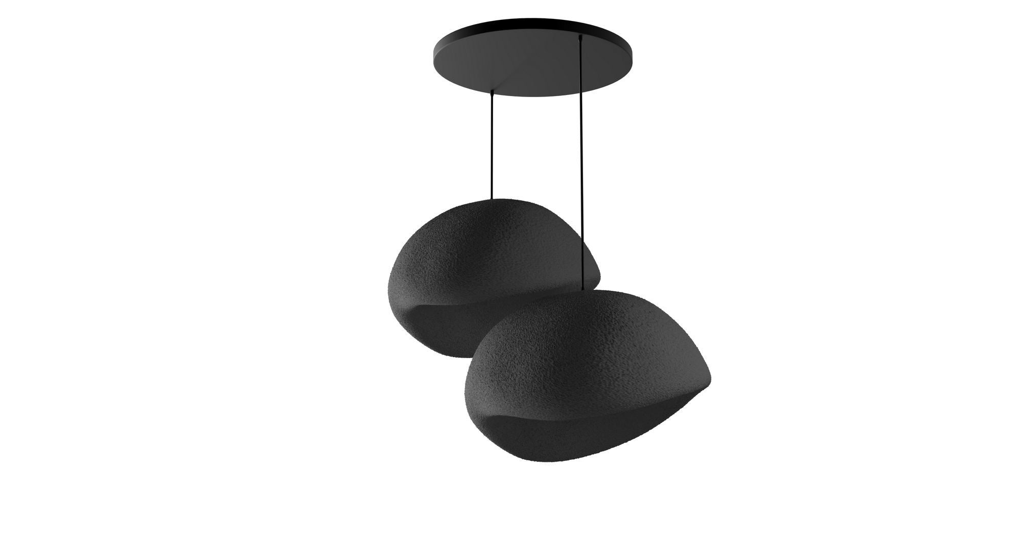 Candeeiro de Teto – 50 x 37 x 28 cm – Preto – Composto Polimérico