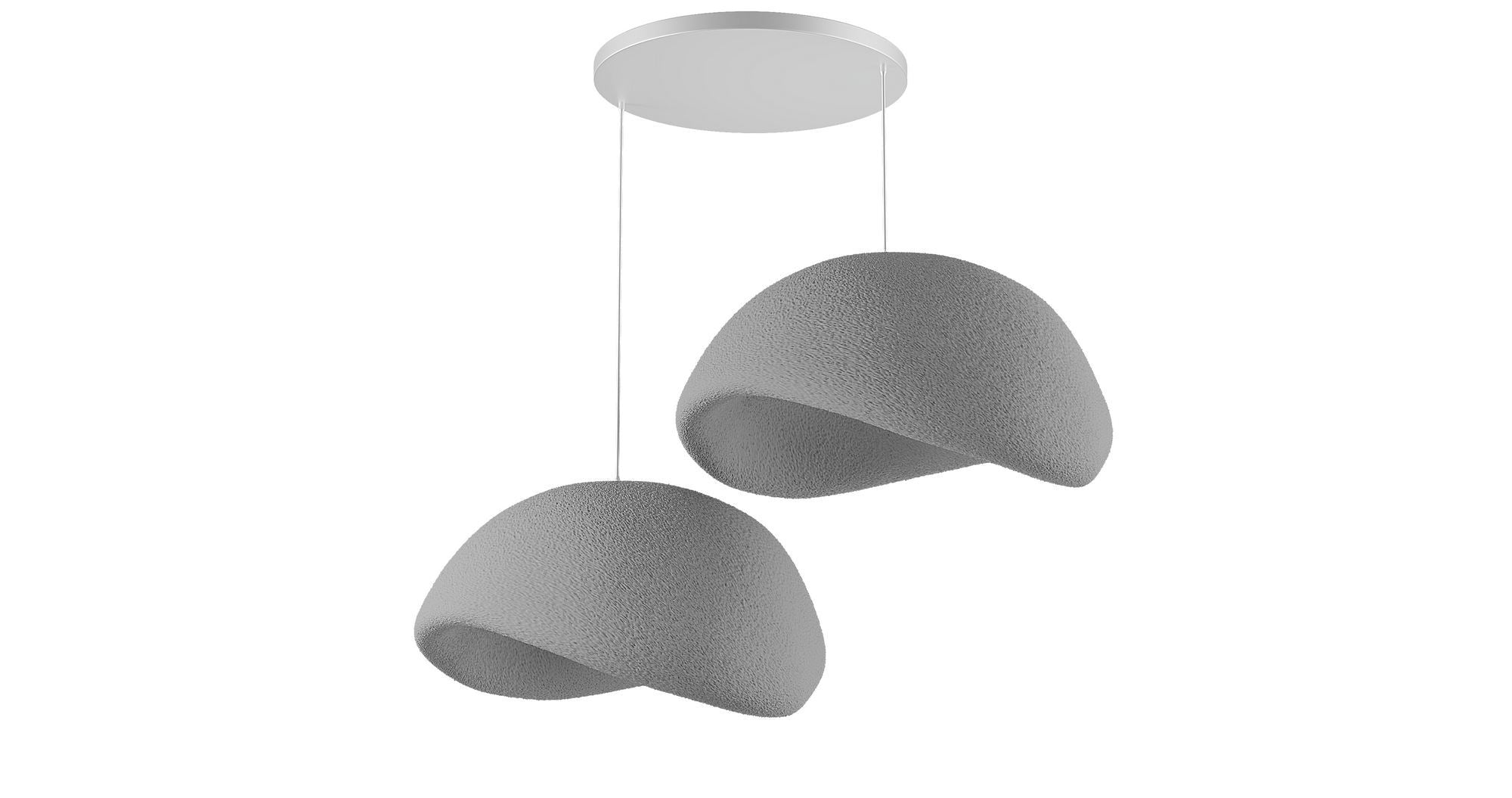 Candeeiro de Teto – 50 x 37 x 28 cm – Cinza Concreto – Composto Polimérico