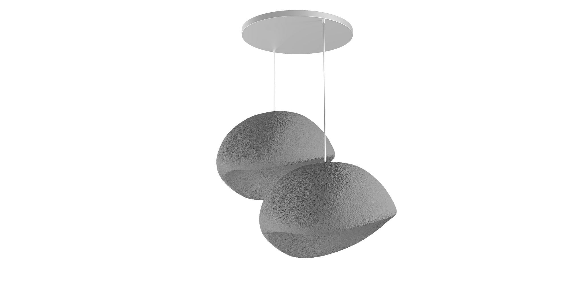 Candeeiro de Teto – 50 x 37 x 28 cm – Cinza Concreto – Composto Polimérico