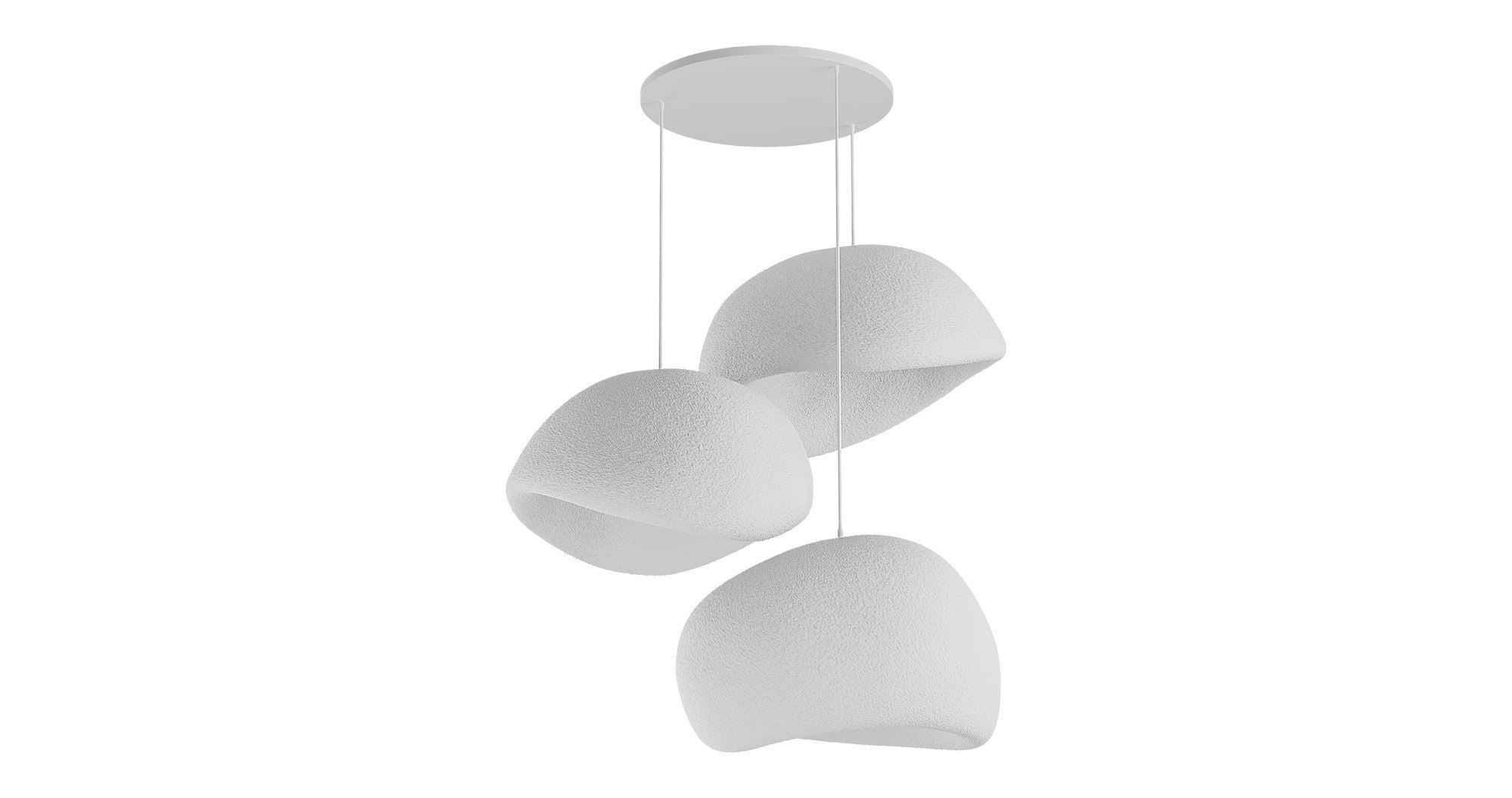 Candeeiro de Teto – 50 x 37 x 28 cm, 42 x 38 x 28 cm – Branco – Composto Polimérico