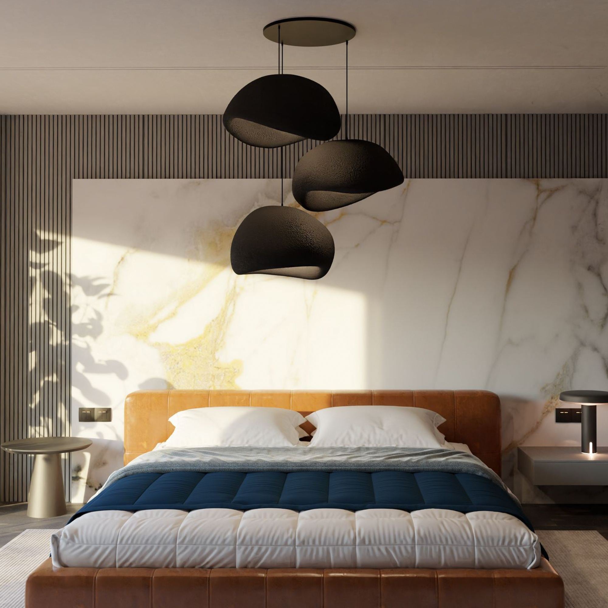 Candeeiro de Teto - 31 a 120 cm - Preto - Composto Polimérico