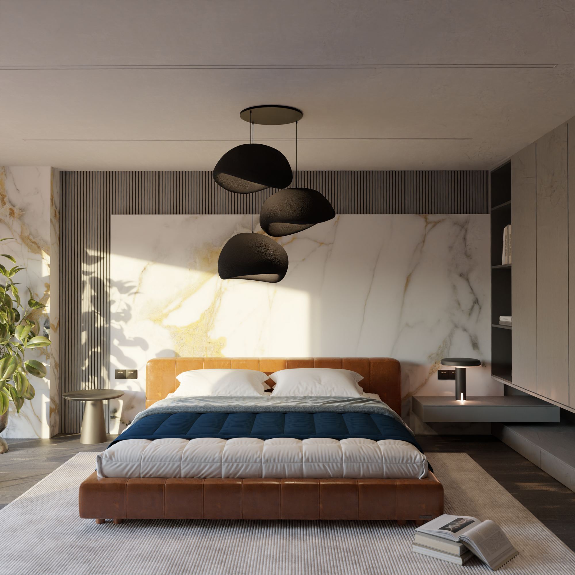 Candeeiro de Teto - 31 a 120 cm - Preto - Composto Polimérico