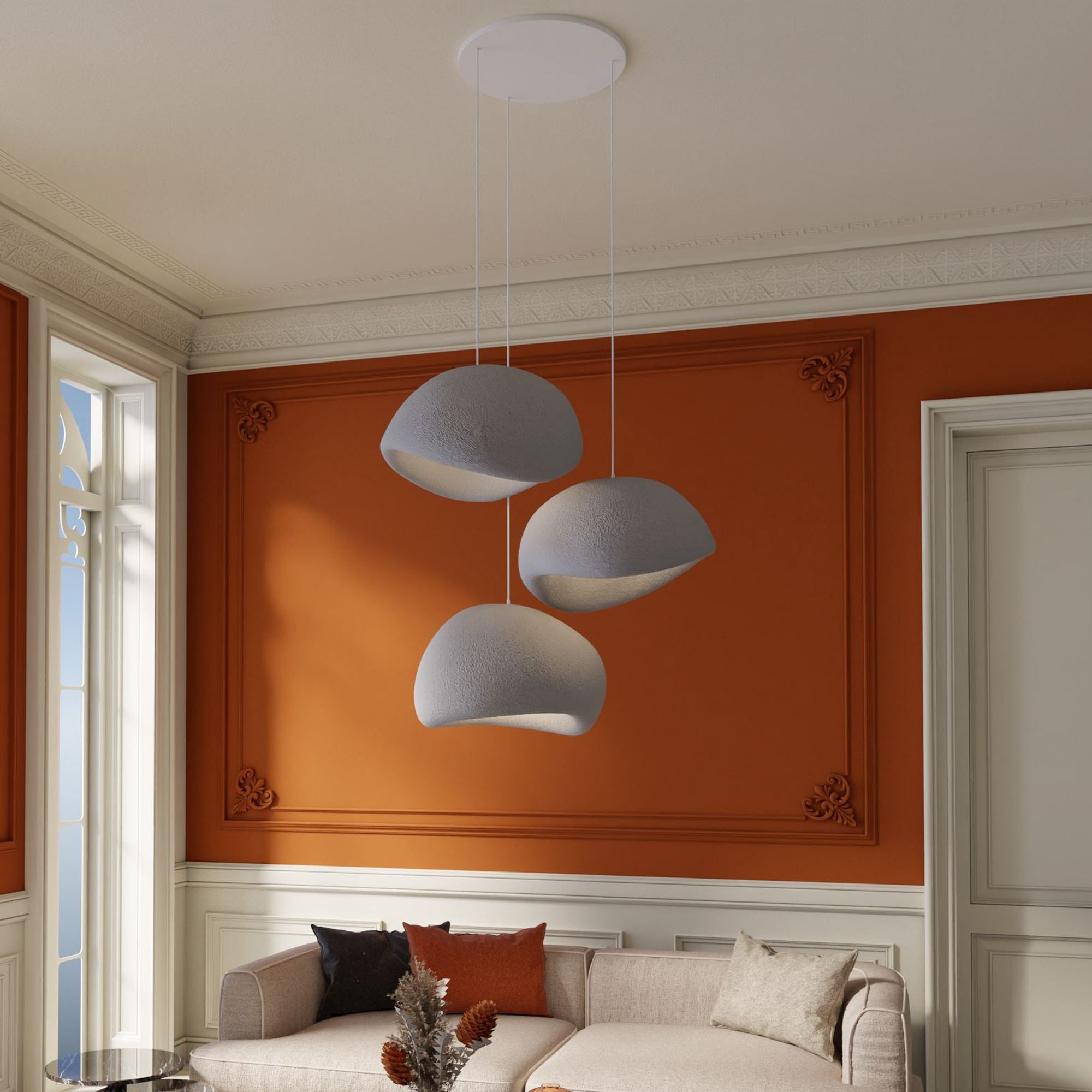 Candeeiro de Teto – 31 a 120 cm – Cinza Concreto – Composto Polimérico