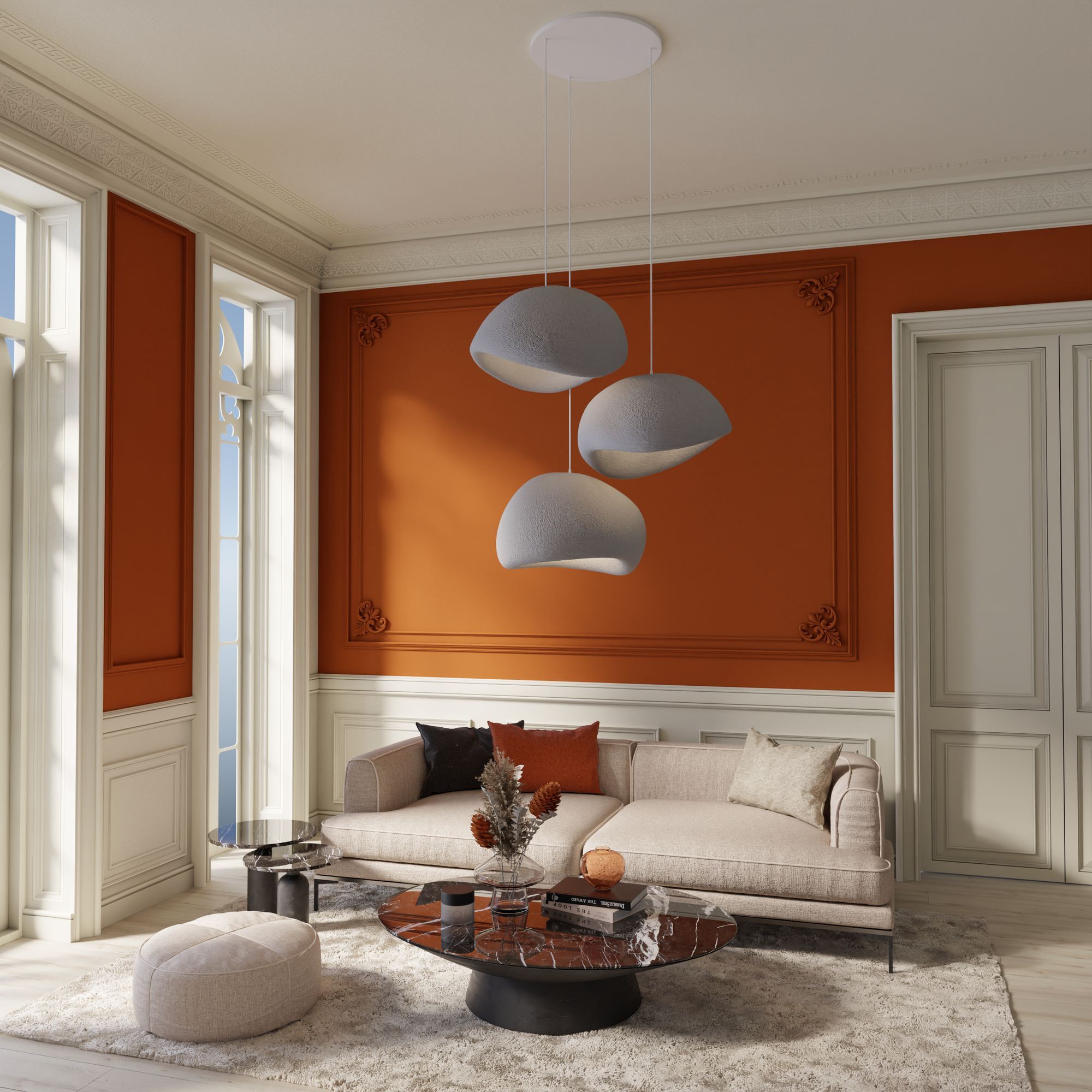 Candeeiro de Teto – 31 a 120 cm – Cinza Concreto – Composto Polimérico