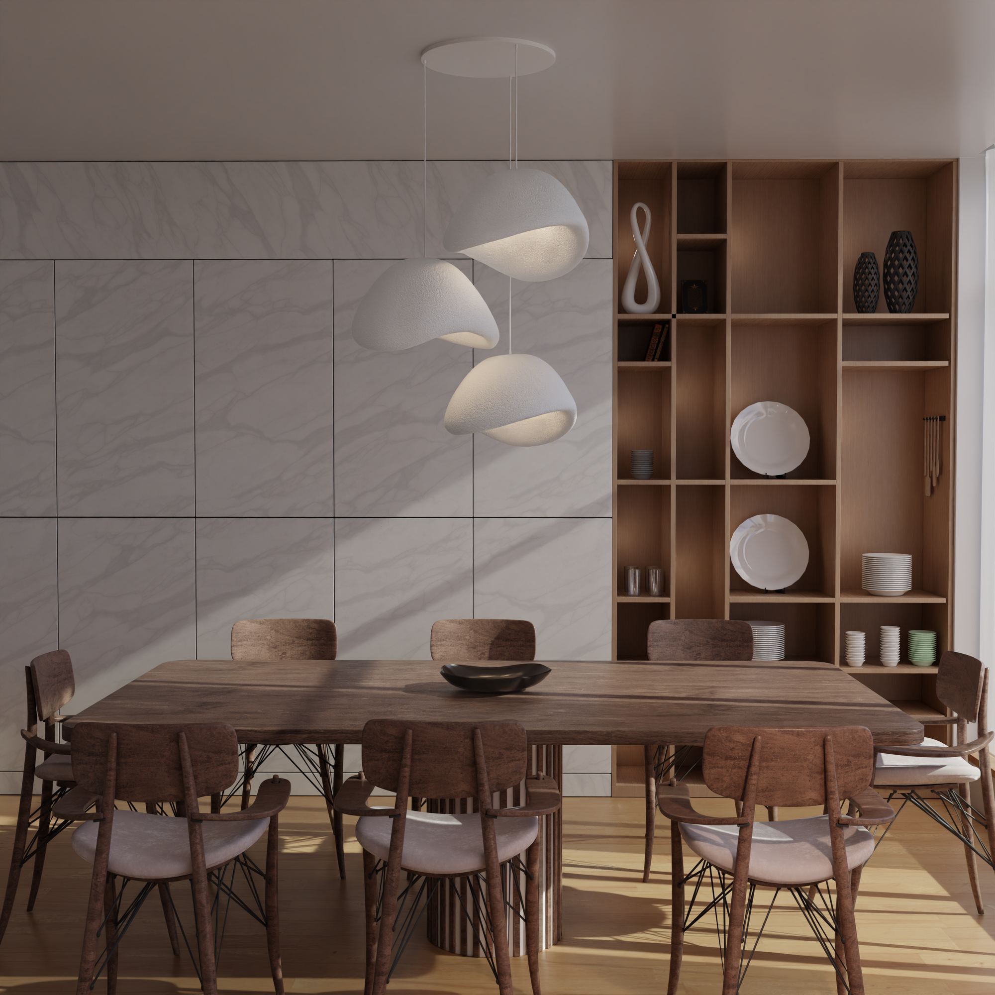 Candeeiro de Teto – 50 x 37 x 28 cm – Branco – Polímero