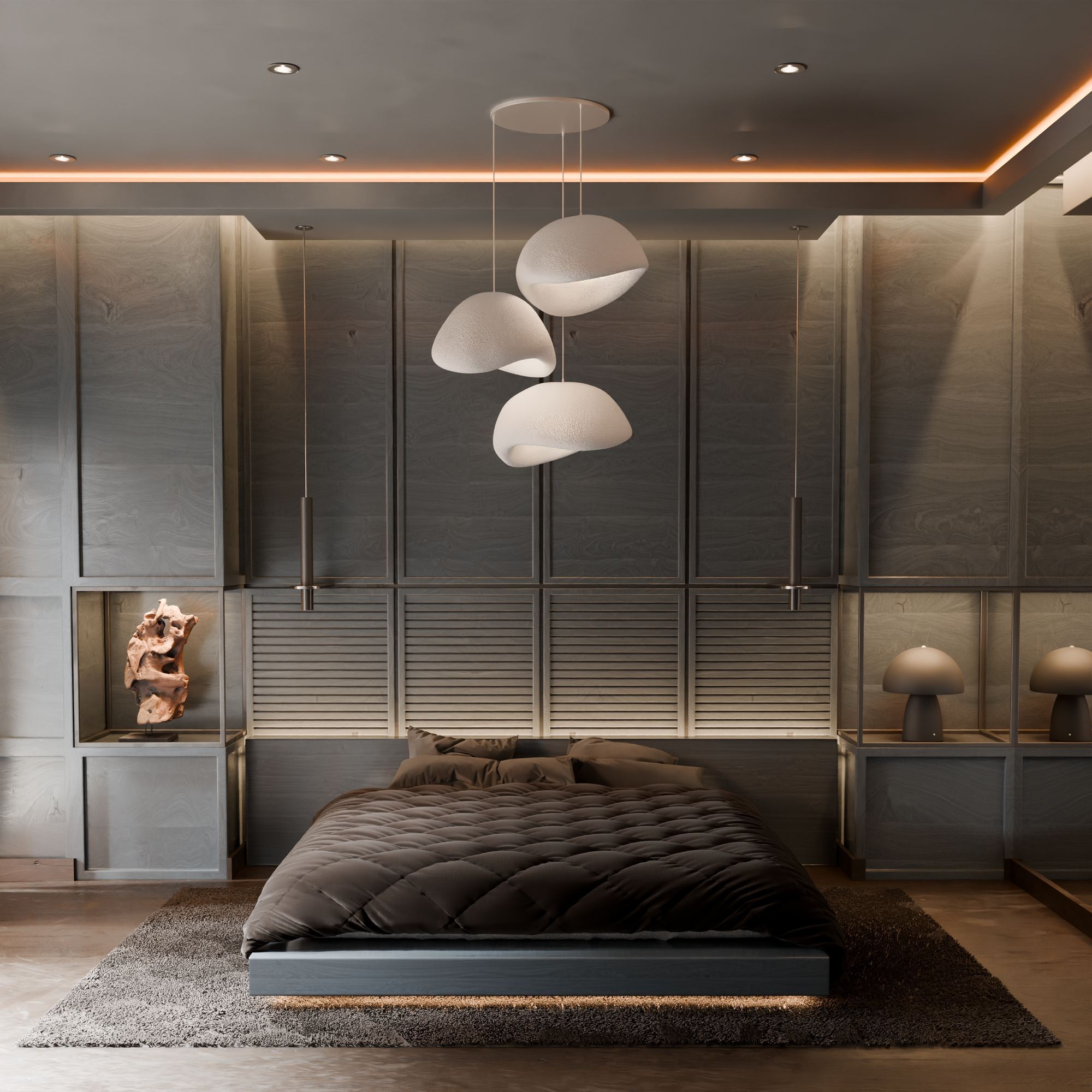 Candeeiro de Teto – 50 x 37 x 28 cm – Branco – Polímero