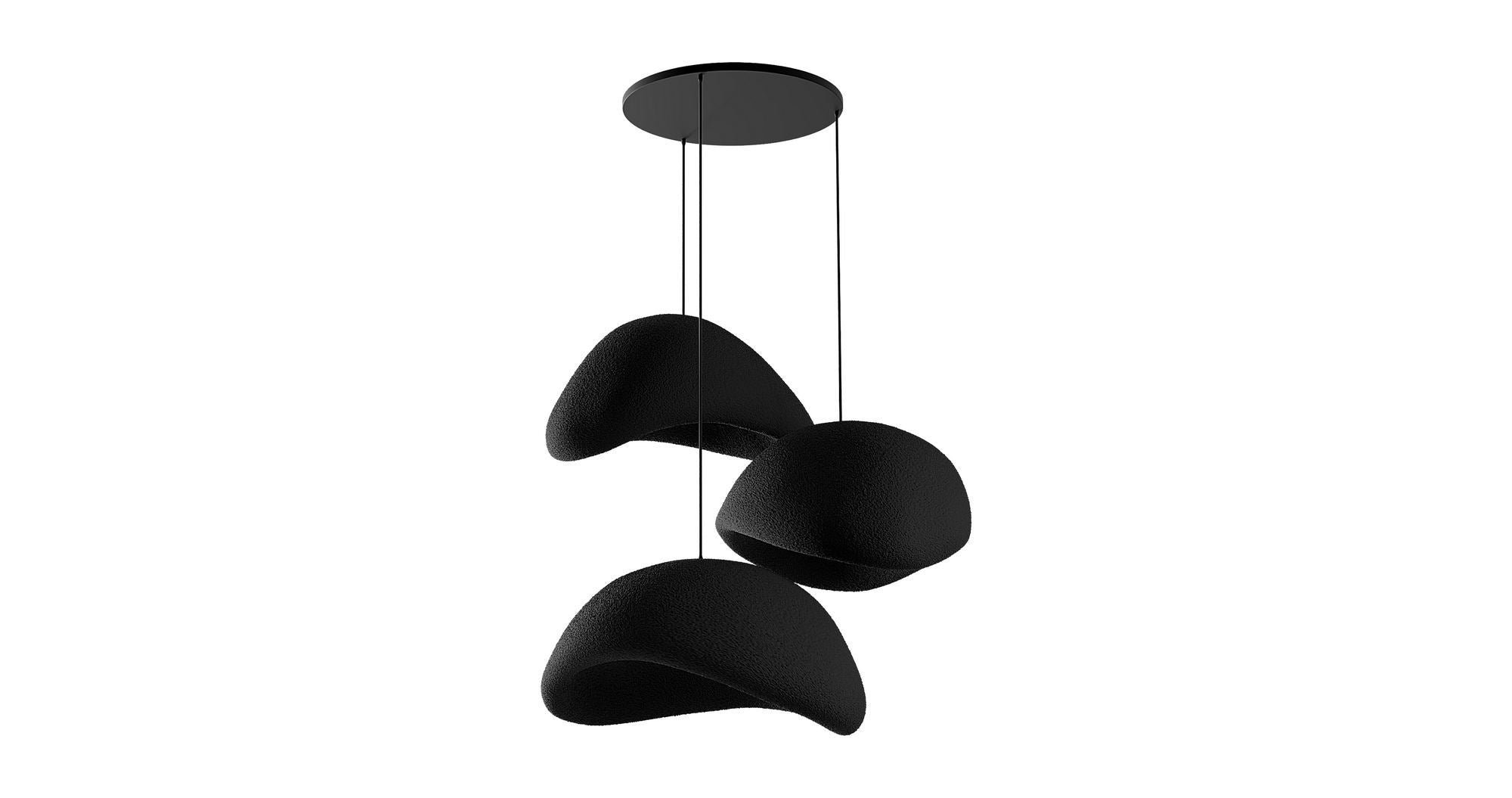 Candeeiro de Teto – 50 x 37 x 28 cm – Preto – Composto Polimérico