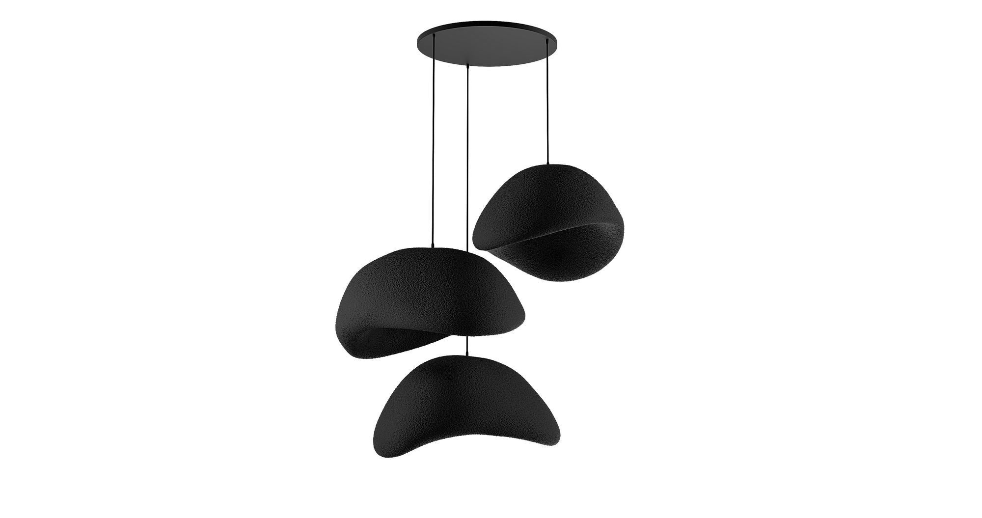 Candeeiro de Teto – 50 x 37 x 28 cm – Preto – Composto Polimérico