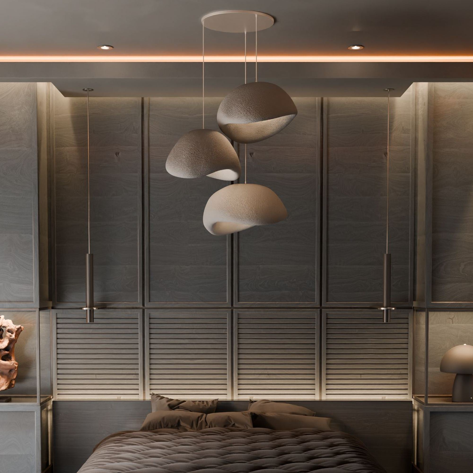 Candeeiro de Teto – 31-120 cm – Cinza Concreto – Composto Polimérico