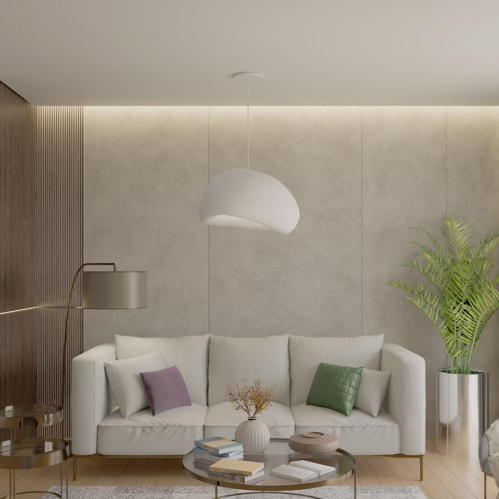 Candeeiro de Teto – 35-120 cm – Branco – Composto Polimérico