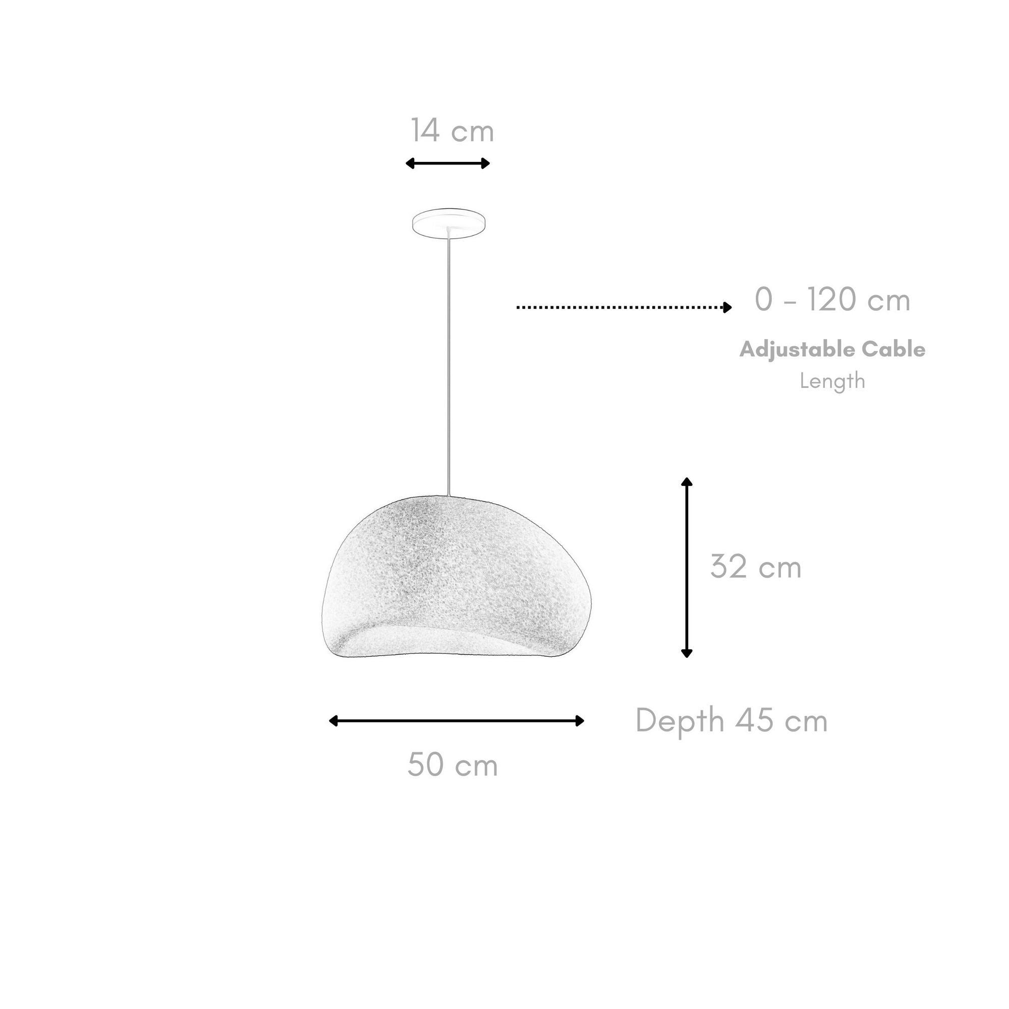 Candeeiro de Teto – 35-120 cm – Branco – Composto Polimérico