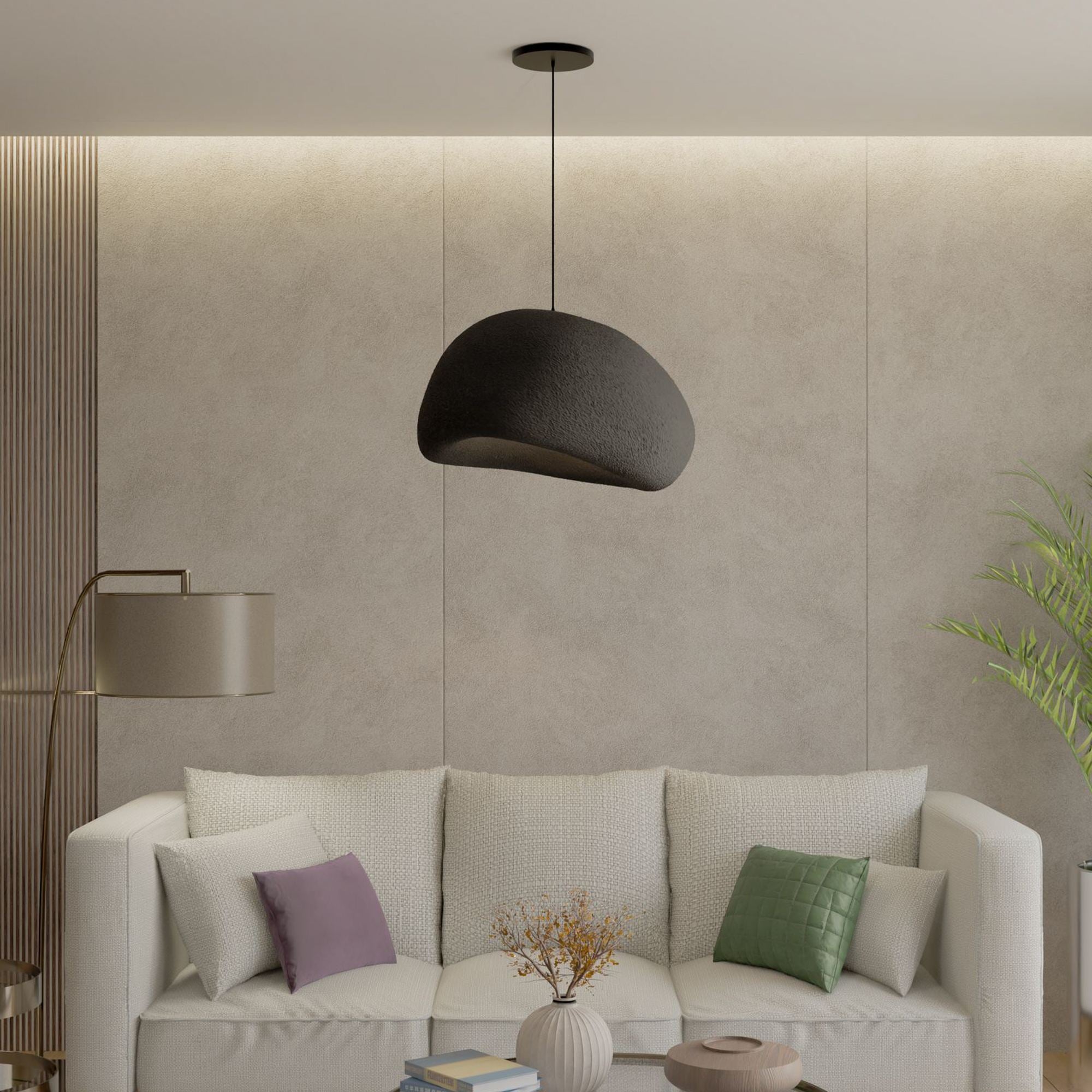 Candeeiro de Teto – 35-120 cm – Preto – Composto Polimérico