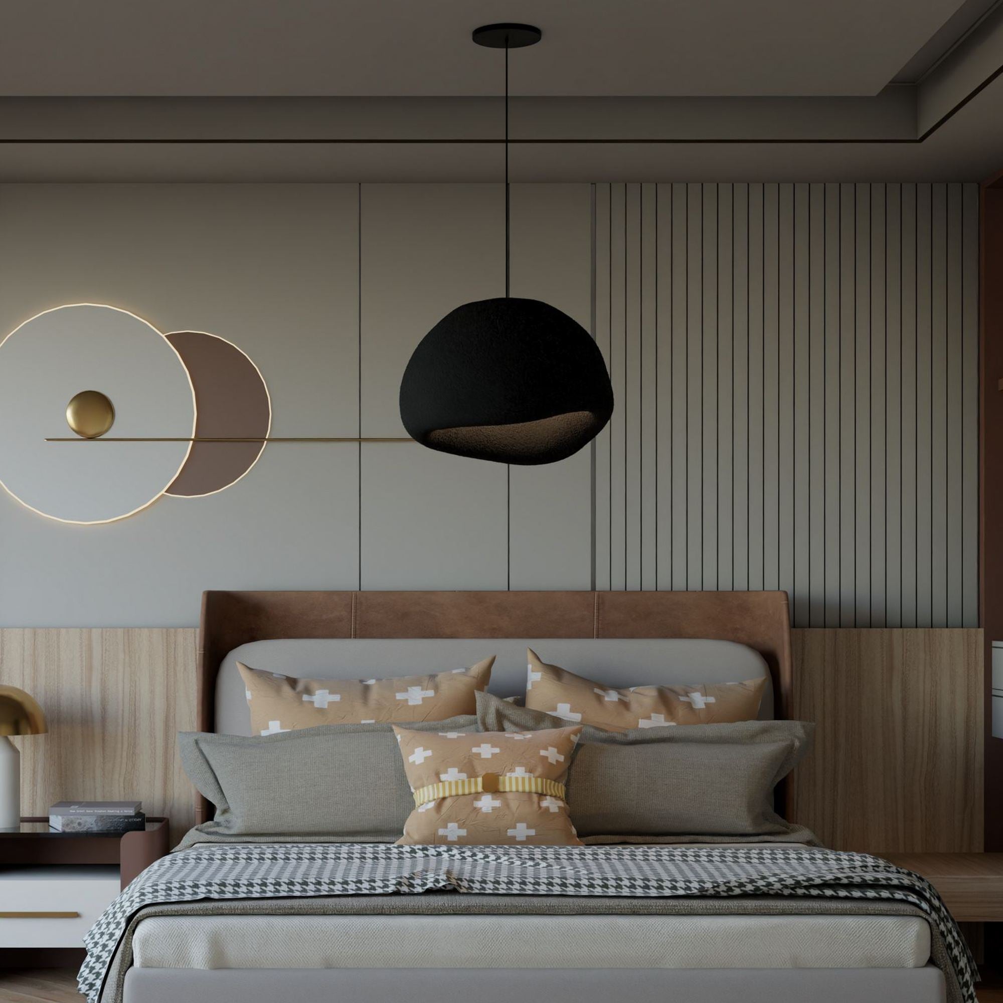 Candeeiro de Teto – 35-120 cm – Preto – Composto Polimérico