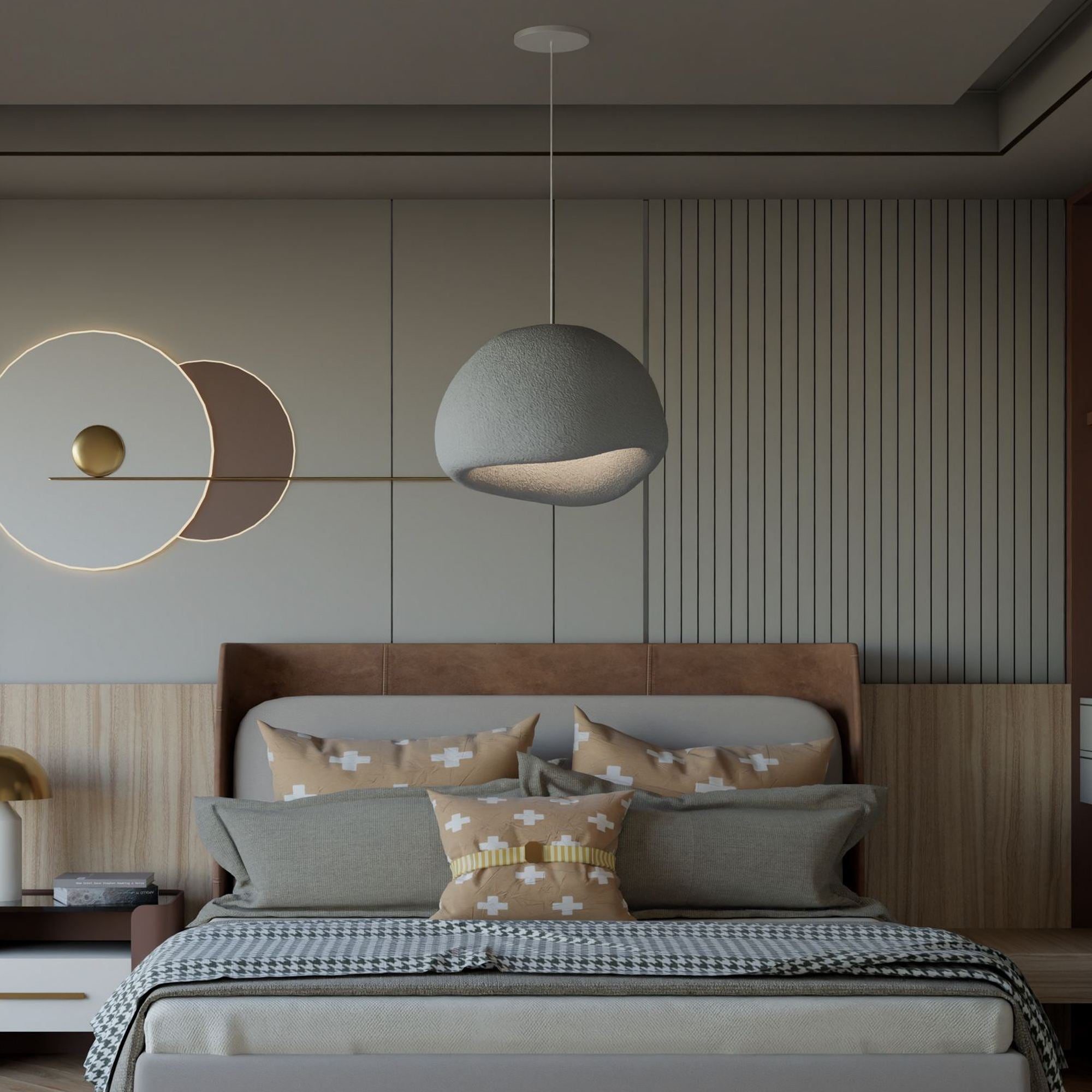 Candeeiro de Teto – 35 - 120 cm – Cinza Concreto – Composto Polimérico