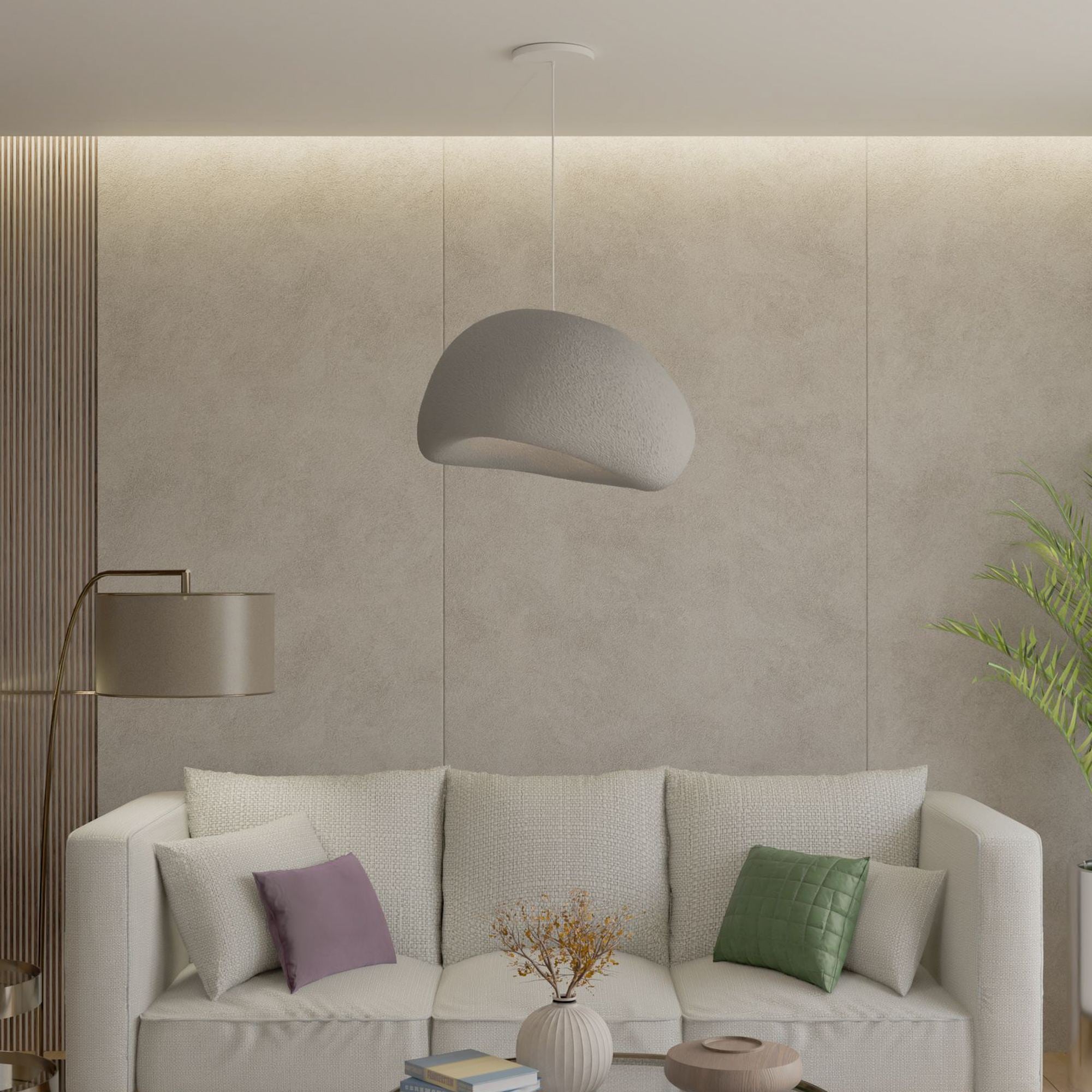 Candeeiro de Teto – 35 - 120 cm – Cinza Concreto – Composto Polimérico