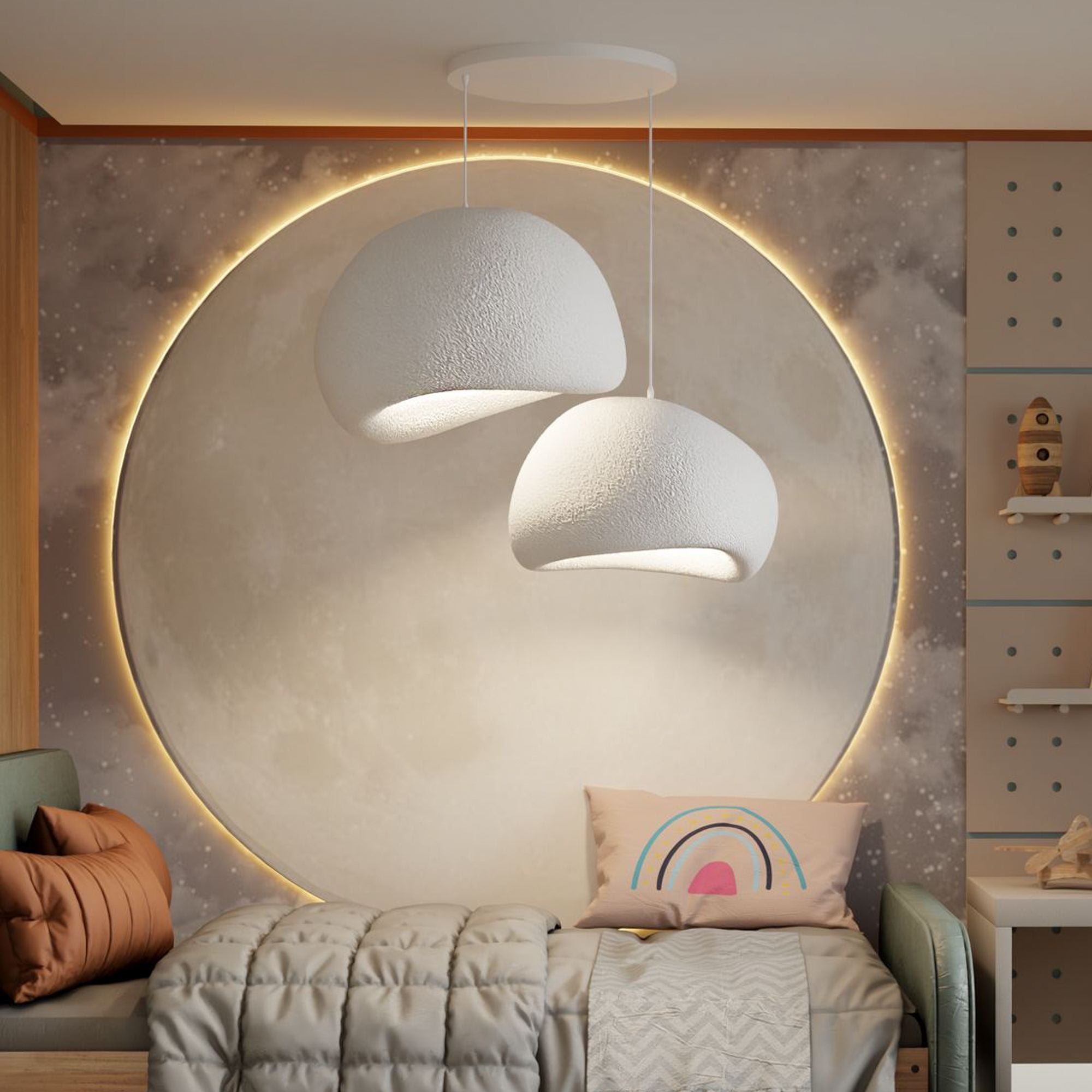 Candeeiro de Teto – 35-120 cm – Branco – Polímero