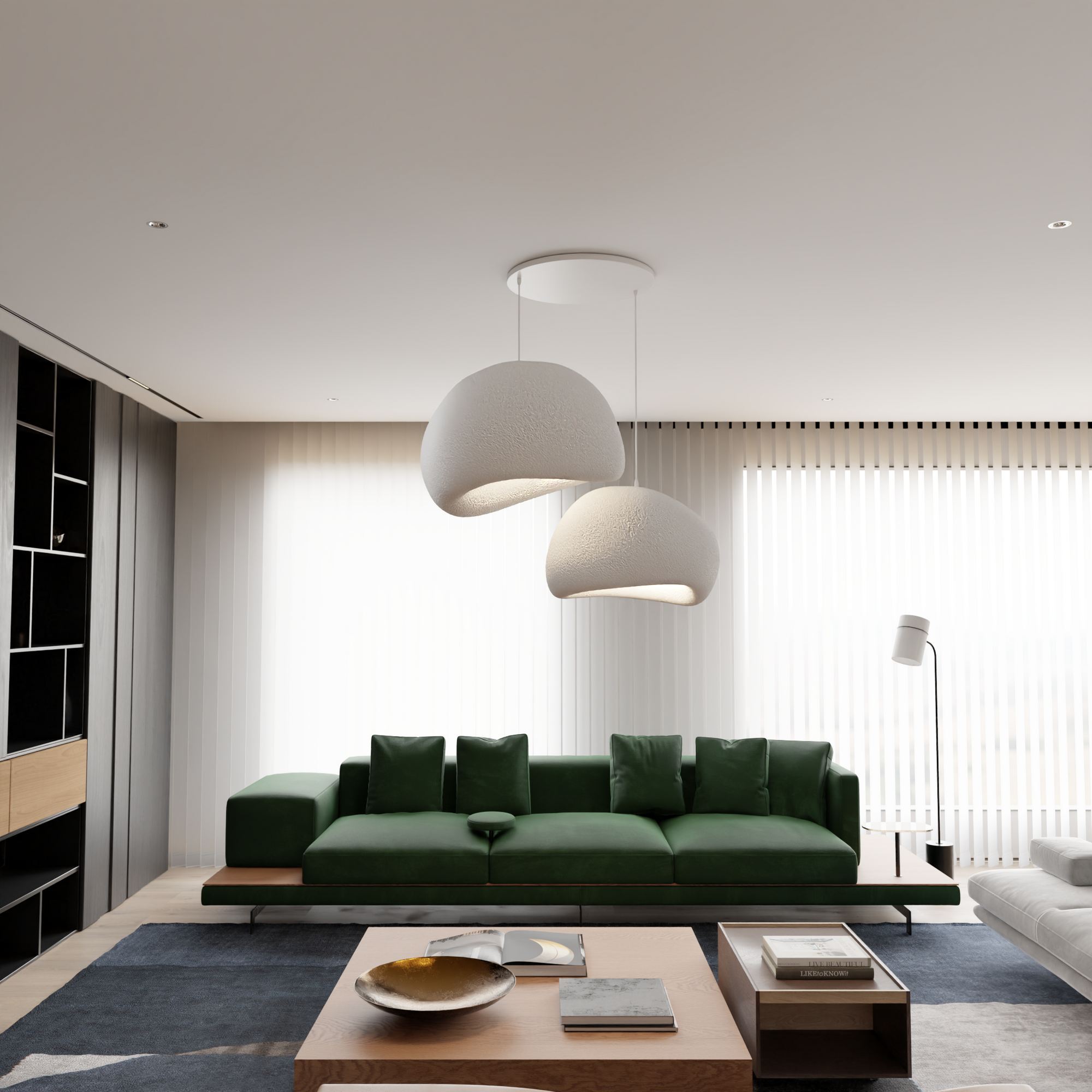 Candeeiro de Teto – 35-120 cm – Branco – Polímero