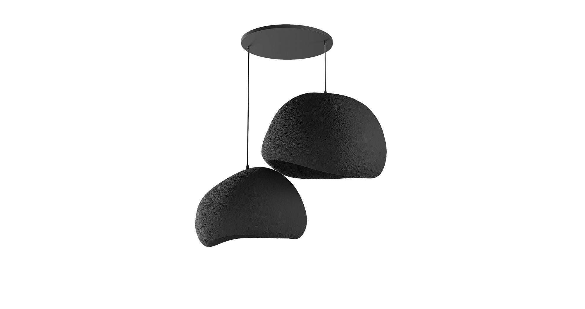 Candeeiro de Teto – 50 x 45 x 32 cm, 42 x 38 x 28 cm – Preto – Composto Polimérico