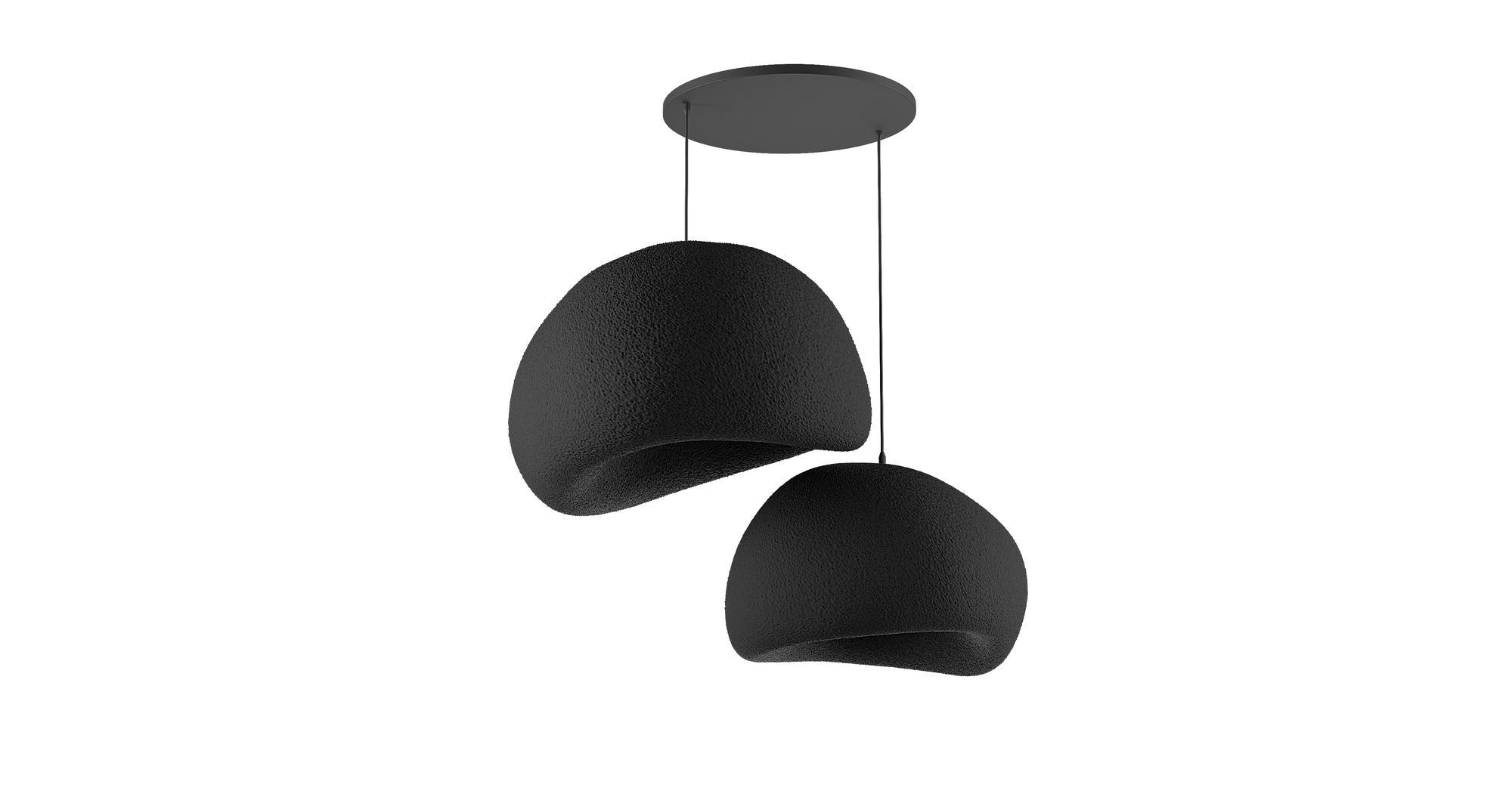 Candeeiro de Teto – 50 x 45 x 32 cm, 42 x 38 x 28 cm – Preto – Composto Polimérico