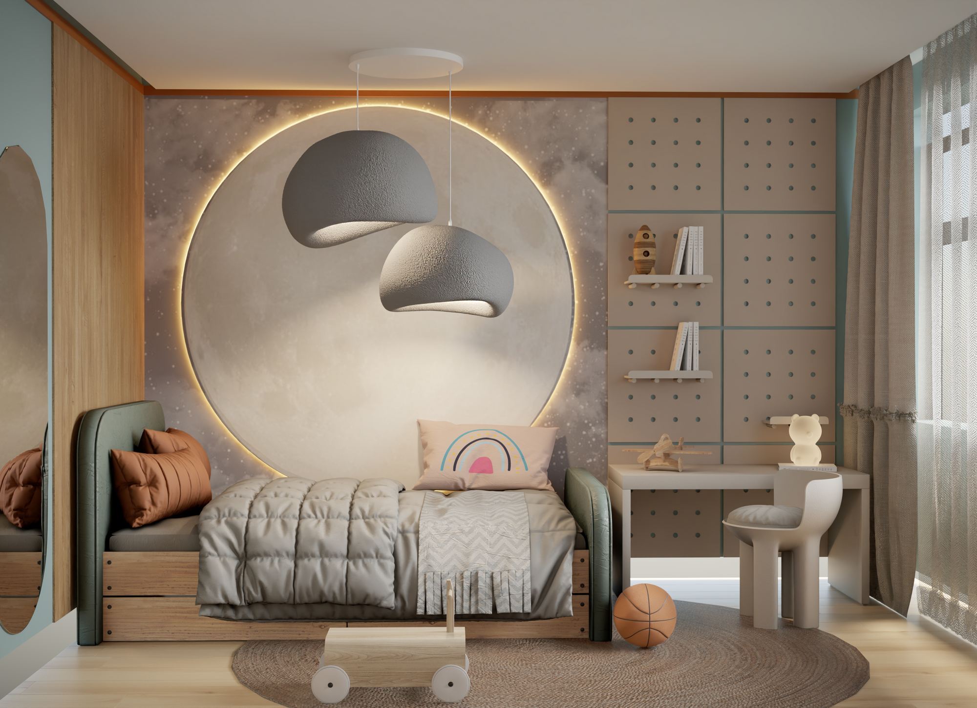 Candeeiro de Teto – 35-120 cm – Cinza Concreto – Composto Polimérico