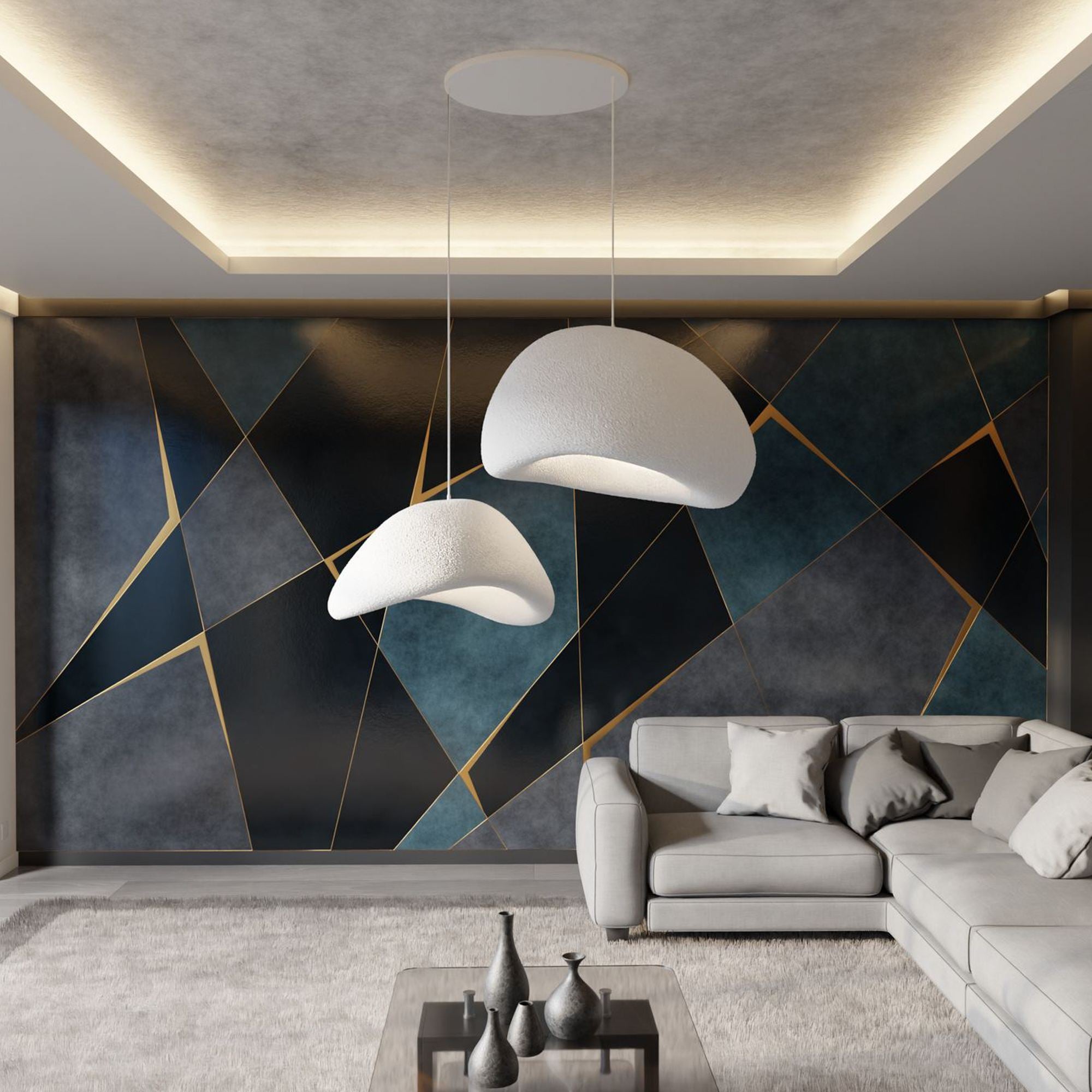 Candeeiro de Teto – 35-120 cm – Branco – Composto Polimérico