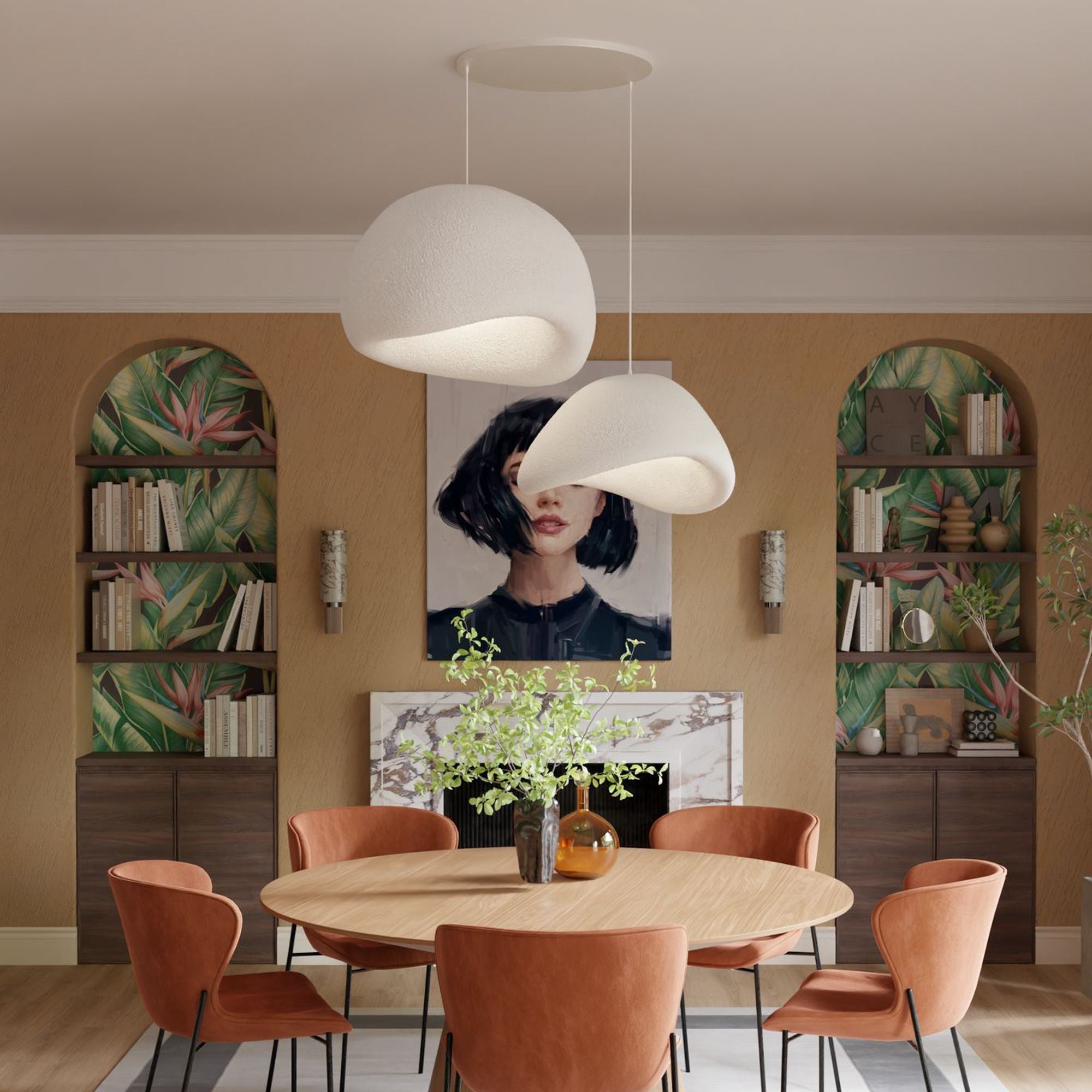 Candeeiro de Teto – 35-120 cm – Branco – Composto Polimérico