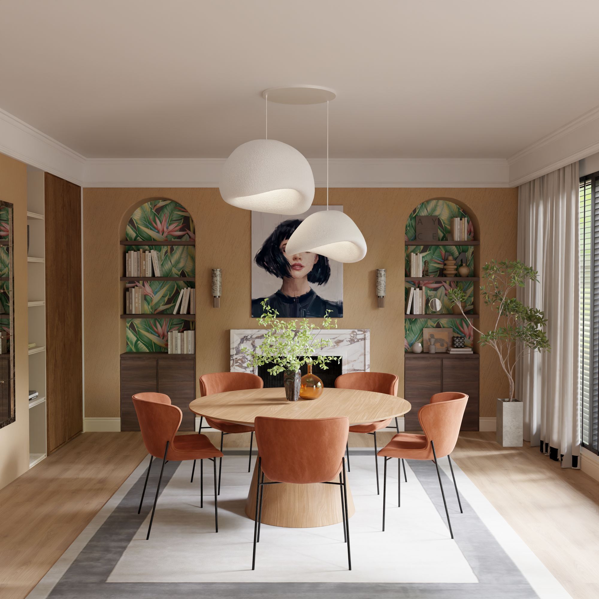 Candeeiro de Teto – 35-120 cm – Branco – Composto Polimérico