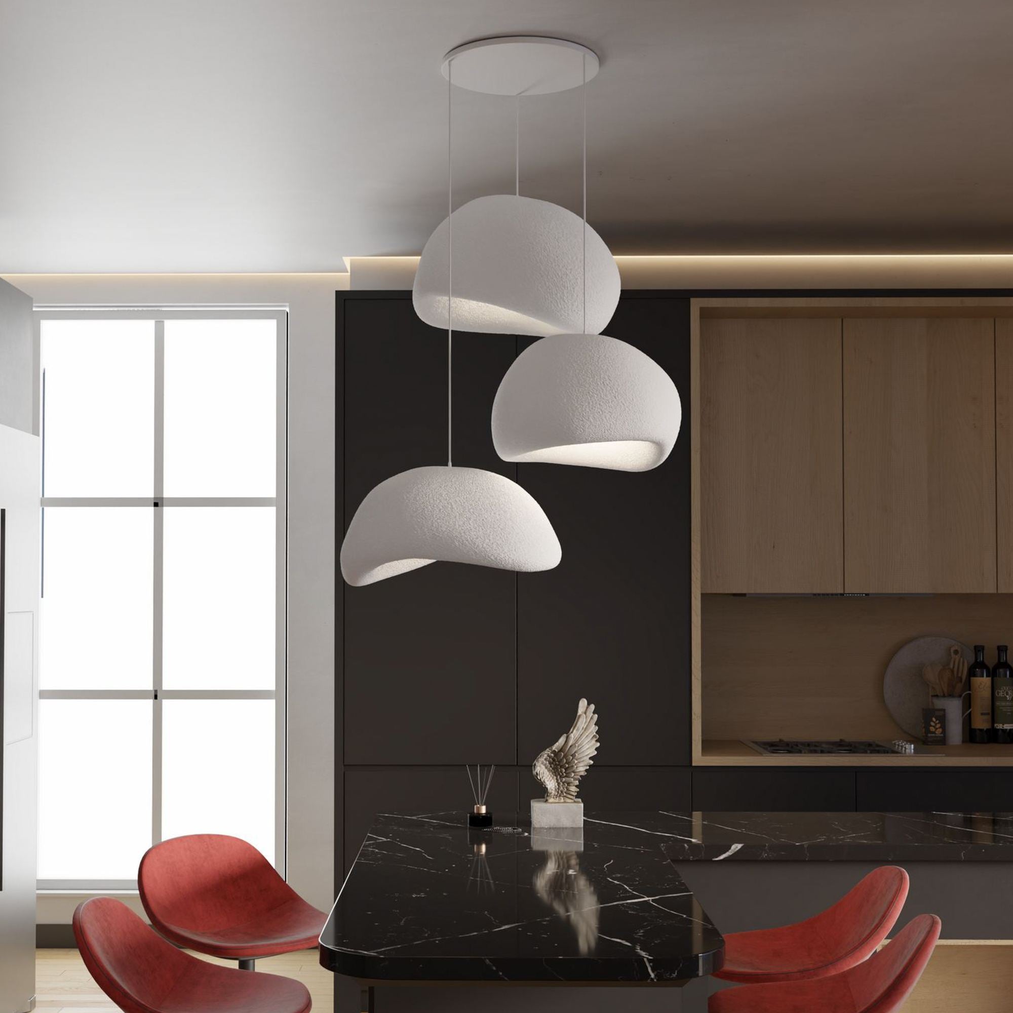 Candeeiro de Teto – 50 x 45 x 32 cm – Branco – Composto Polimérico