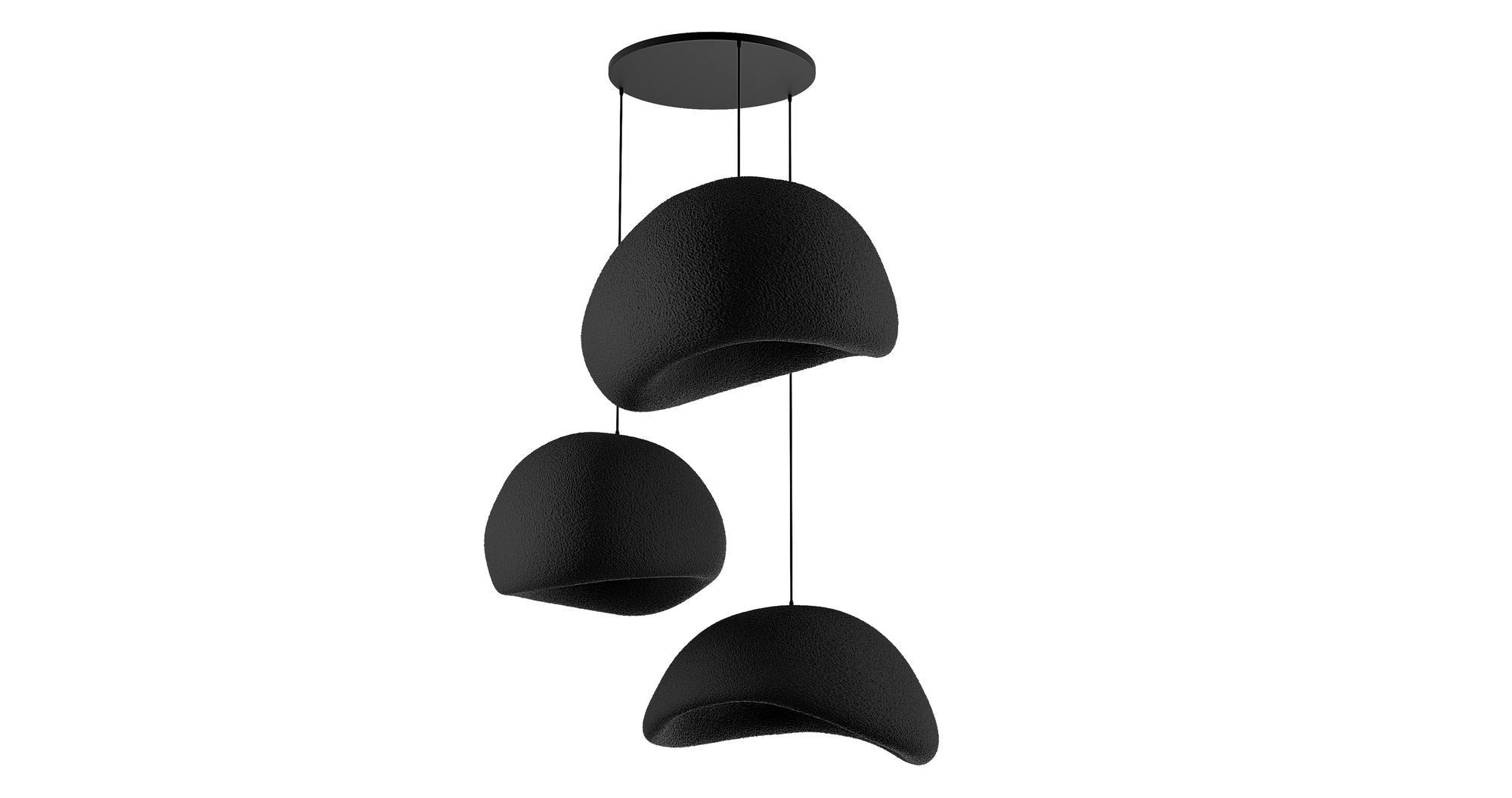 Candeeiro de Teto – 50 x 45 x 32 cm – Preto – Composto Polimérico