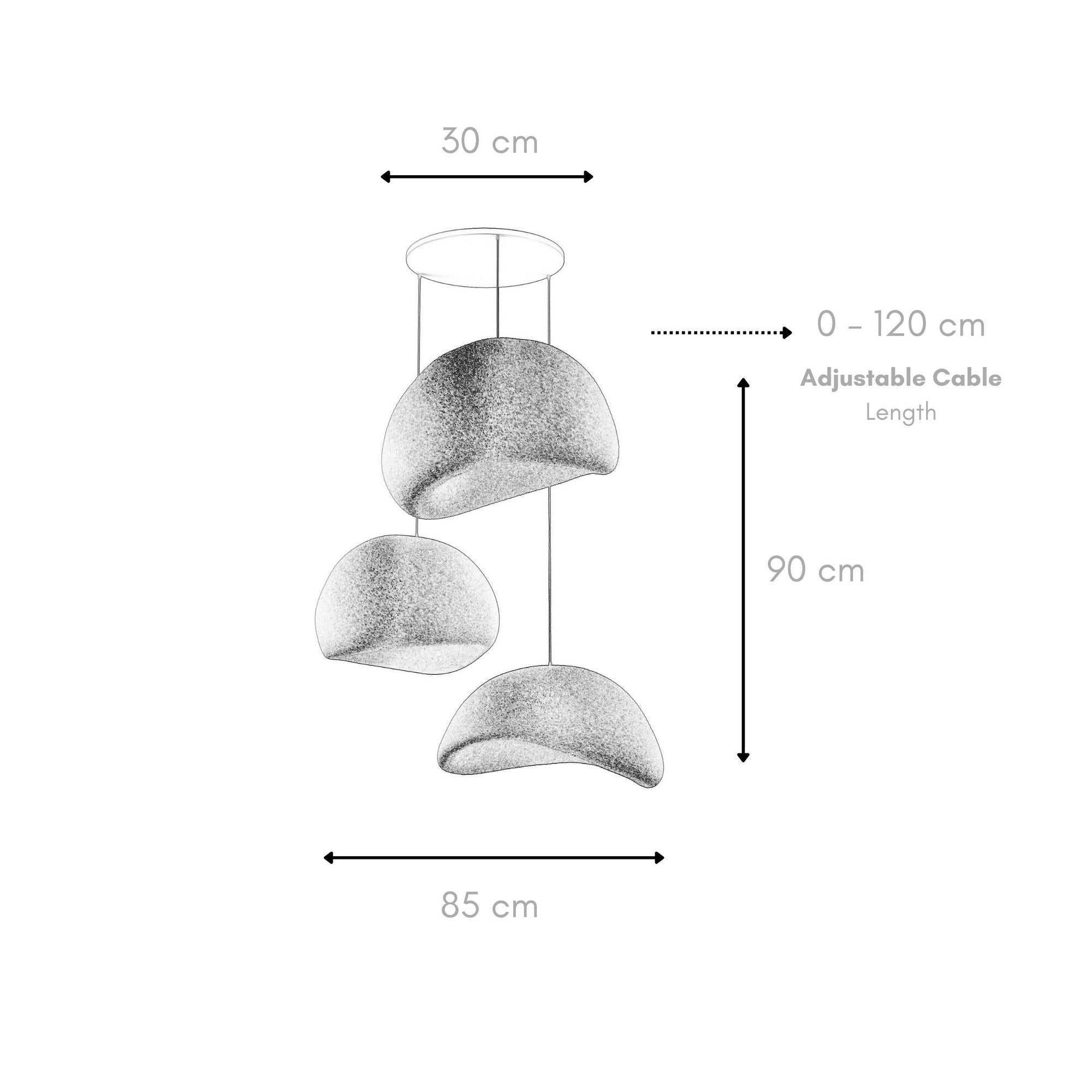 Candeeiro de Teto – 50 x 45 x 32 cm – Preto – Composto Polimérico
