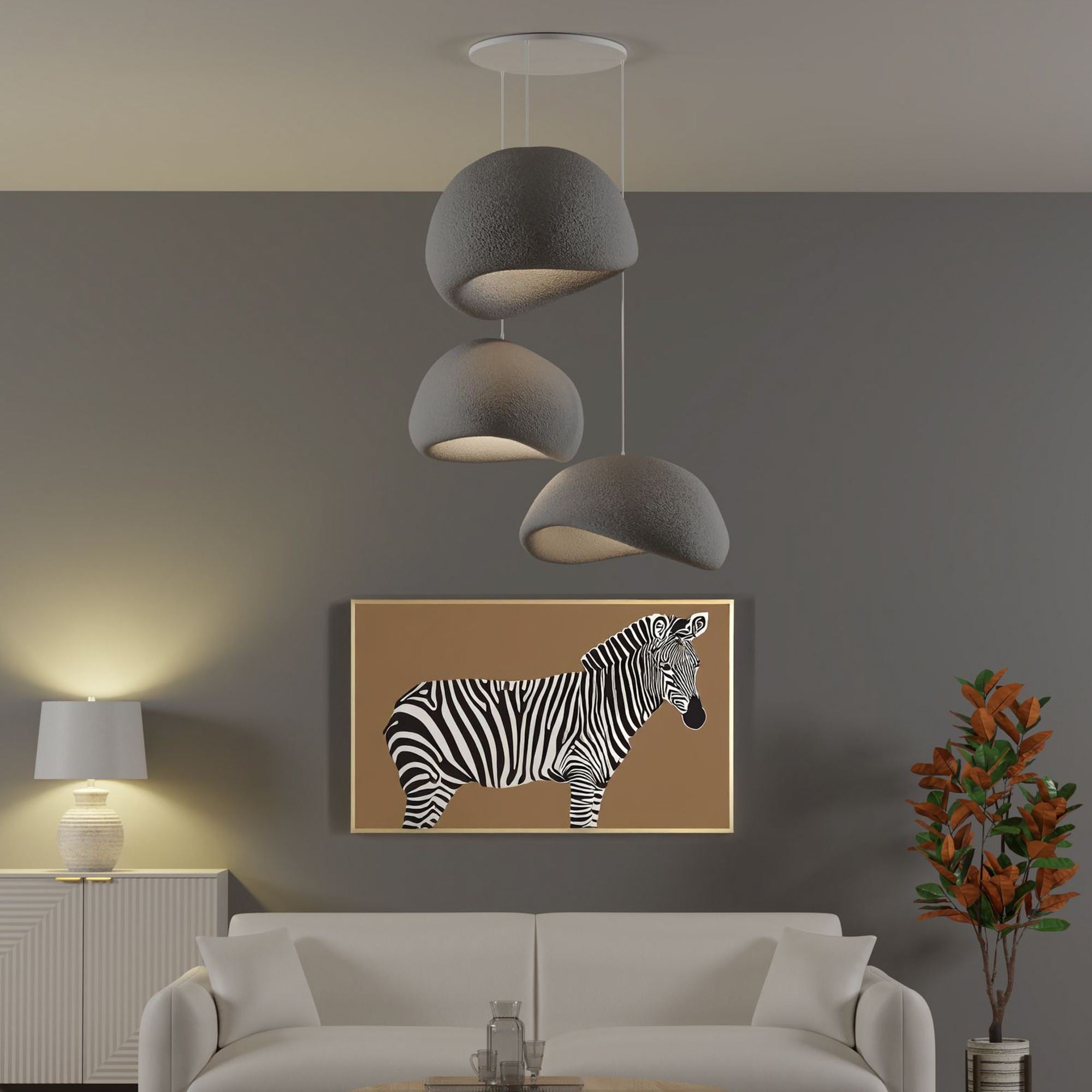 Candeeiro de Teto – 35-120 cm – Cinza Concreto – Composto Polimérico