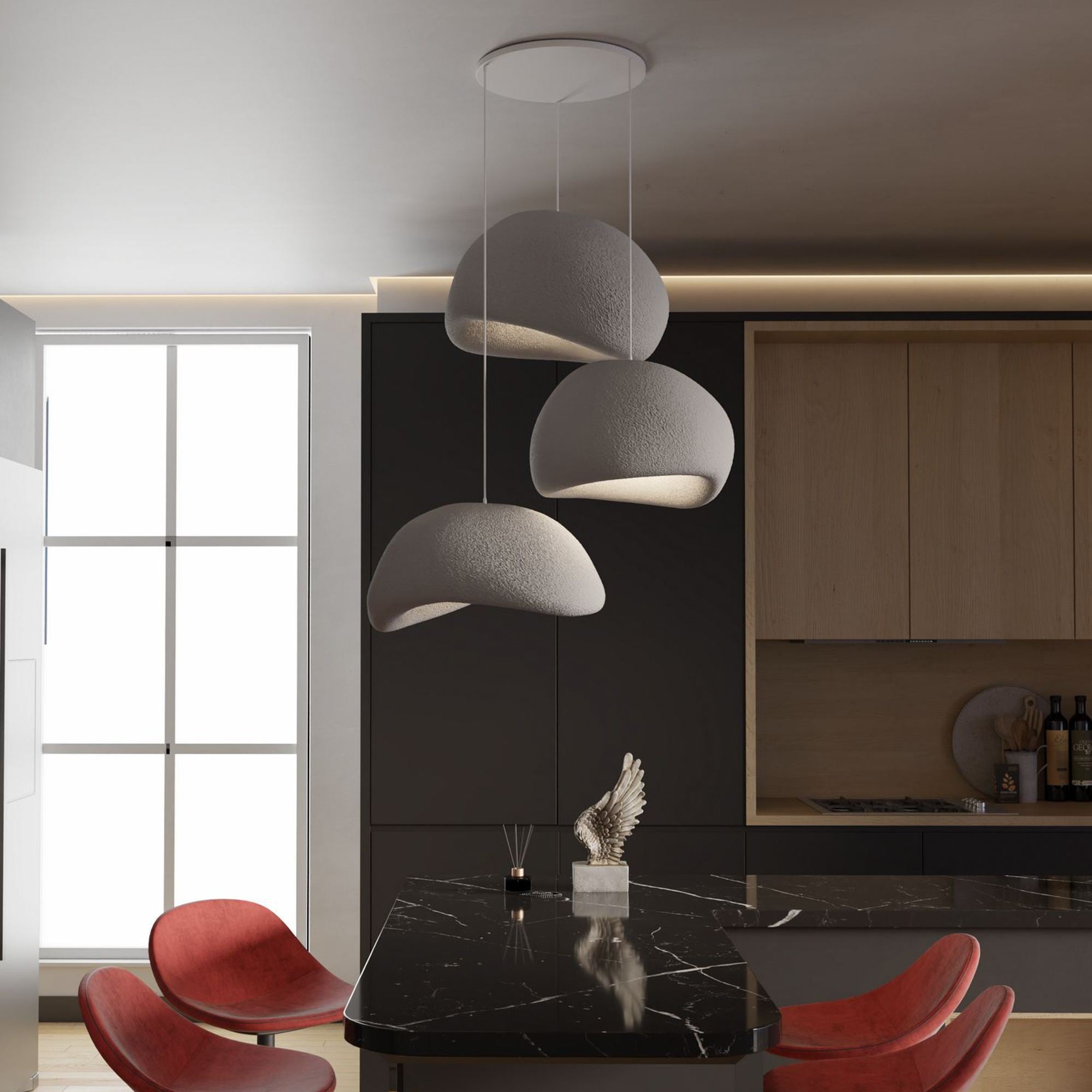 Candeeiro de Teto – 35-120 cm – Cinza Concreto – Composto Polimérico