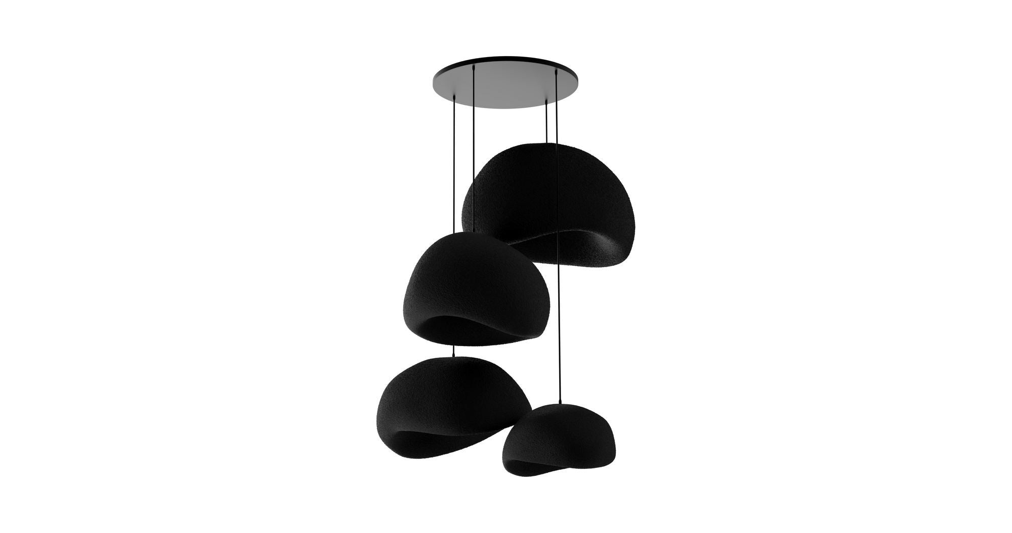 Candeeiro de Teto – 50 x 45 x 32 cm – Preto – Composto Polimérico