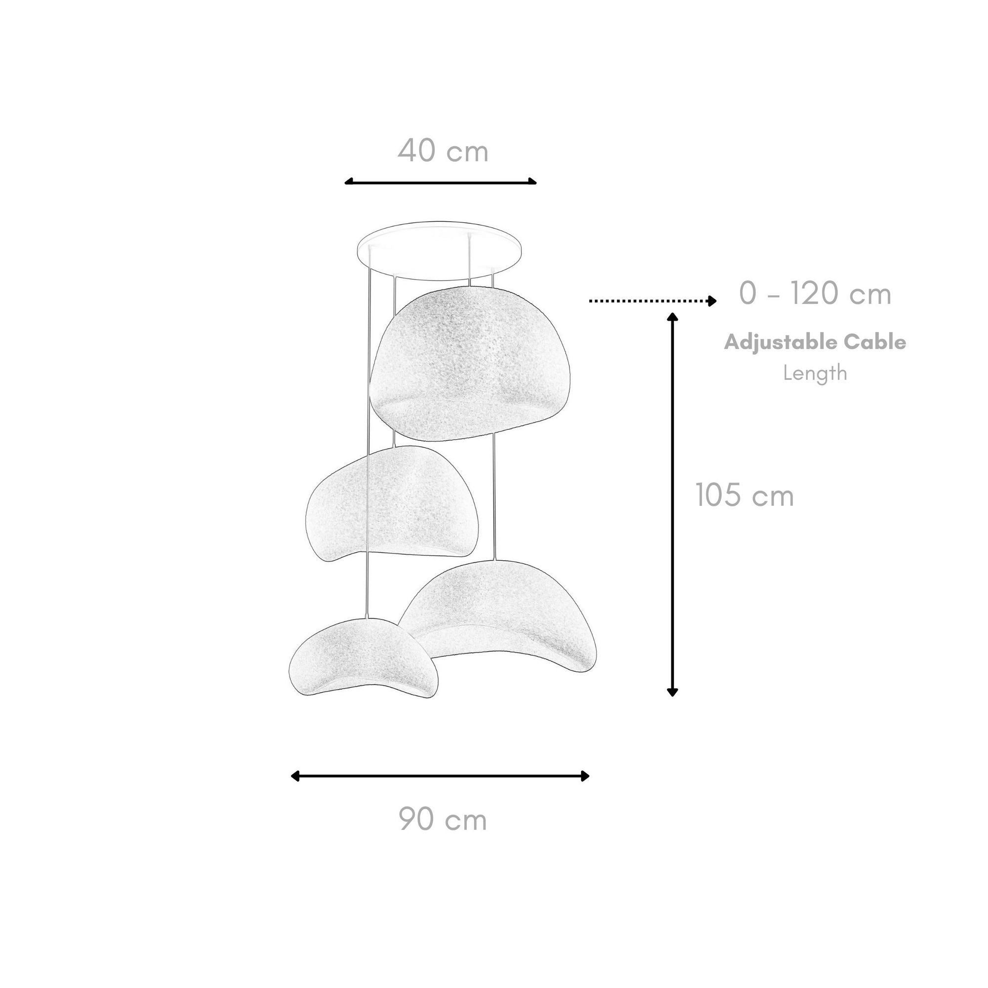 Candeeiro de Teto – 50 x 45 x 32 cm – Preto – Composto Polimérico