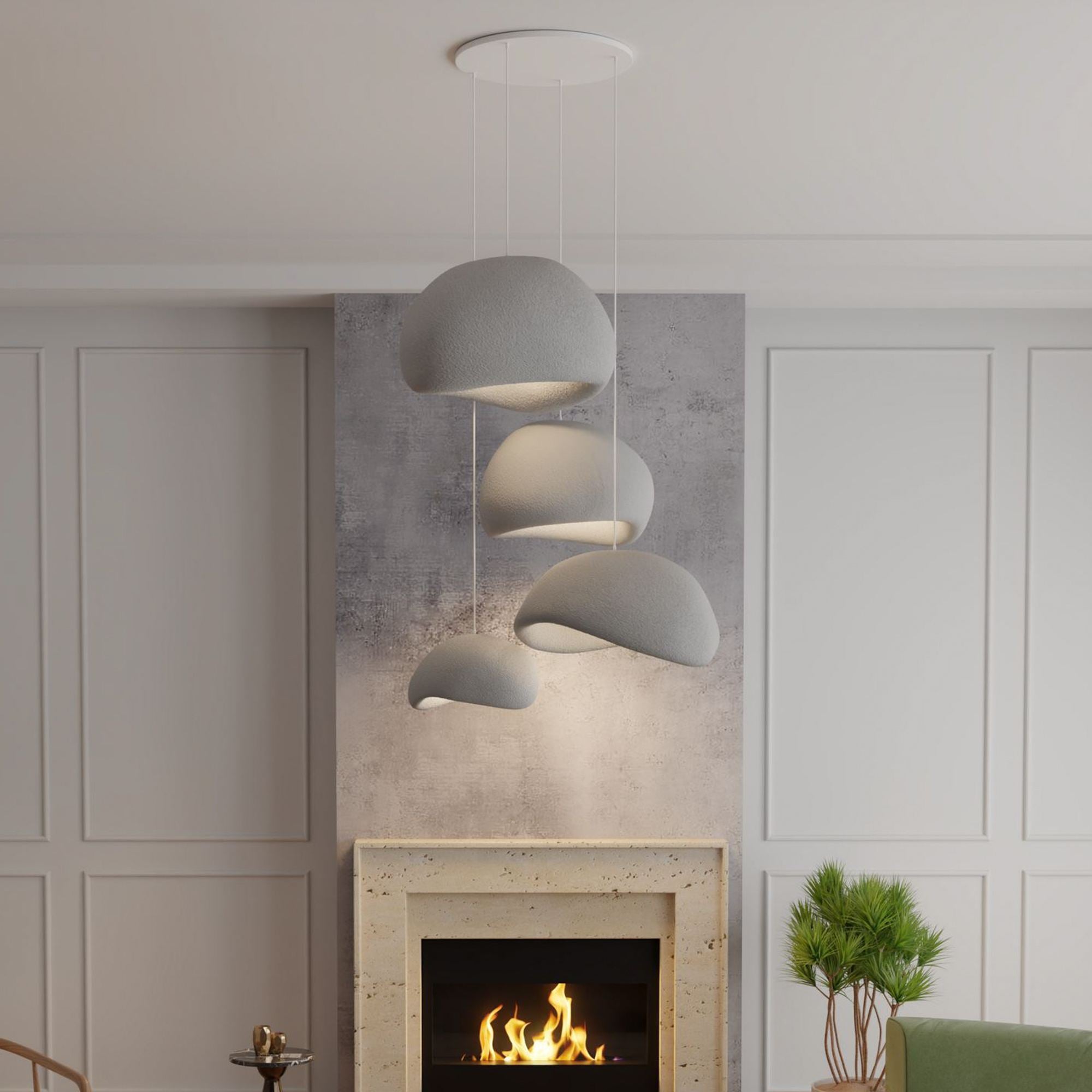 Candeeiro de Teto – 35-120 cm – Cinza Concreto – Composto Polimérico