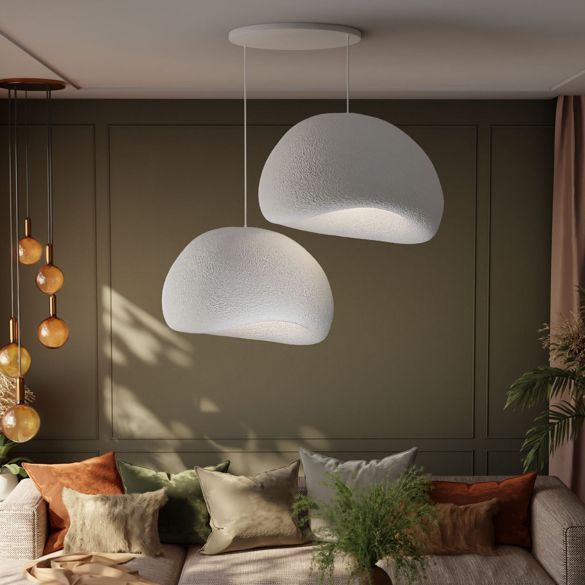 Candeeiro de Teto – 50 x 45 x 32 cm – Branco – Composto Polimérico