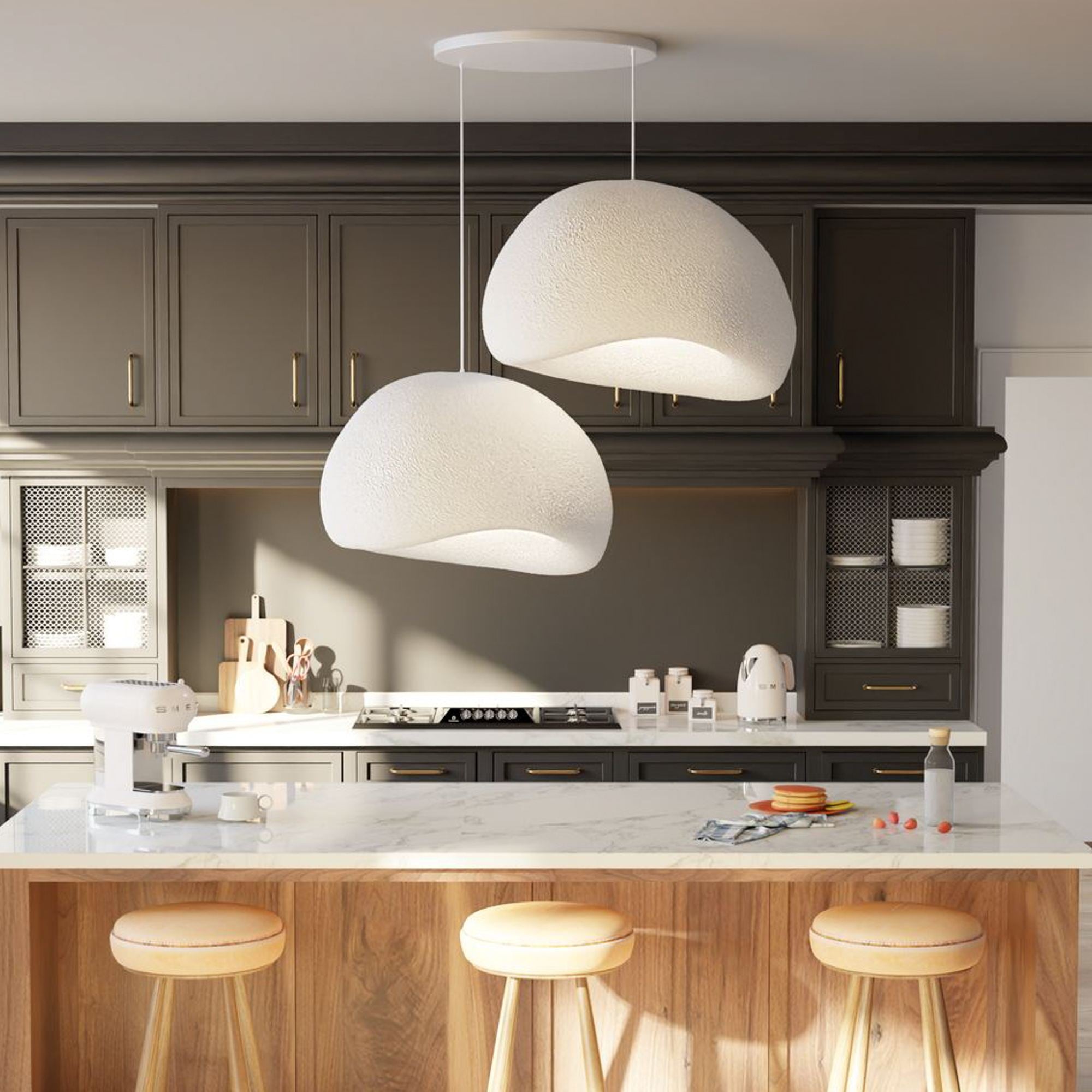 Candeeiro de Teto – 50 x 45 x 32 cm – Branco – Composto Polimérico