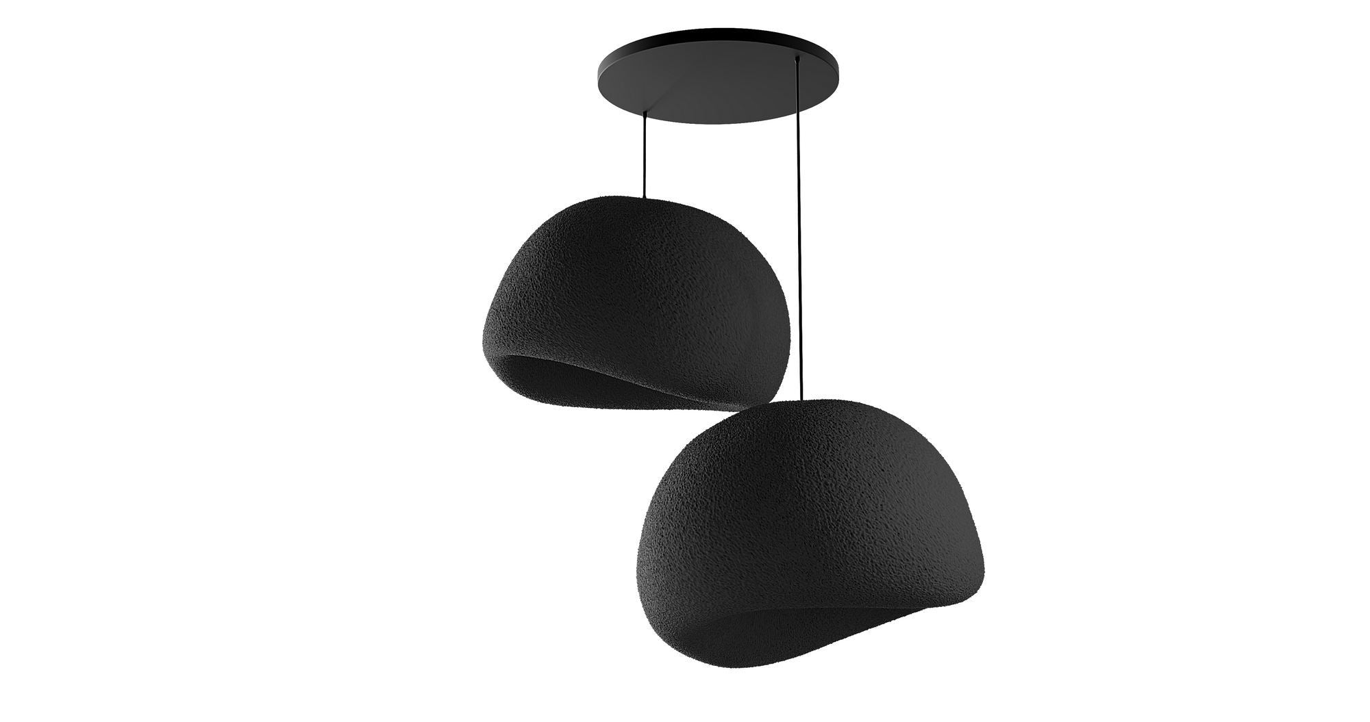 Candeeiro de Teto – 50 x 45 x 32 cm – Preto – Composto Polimérico