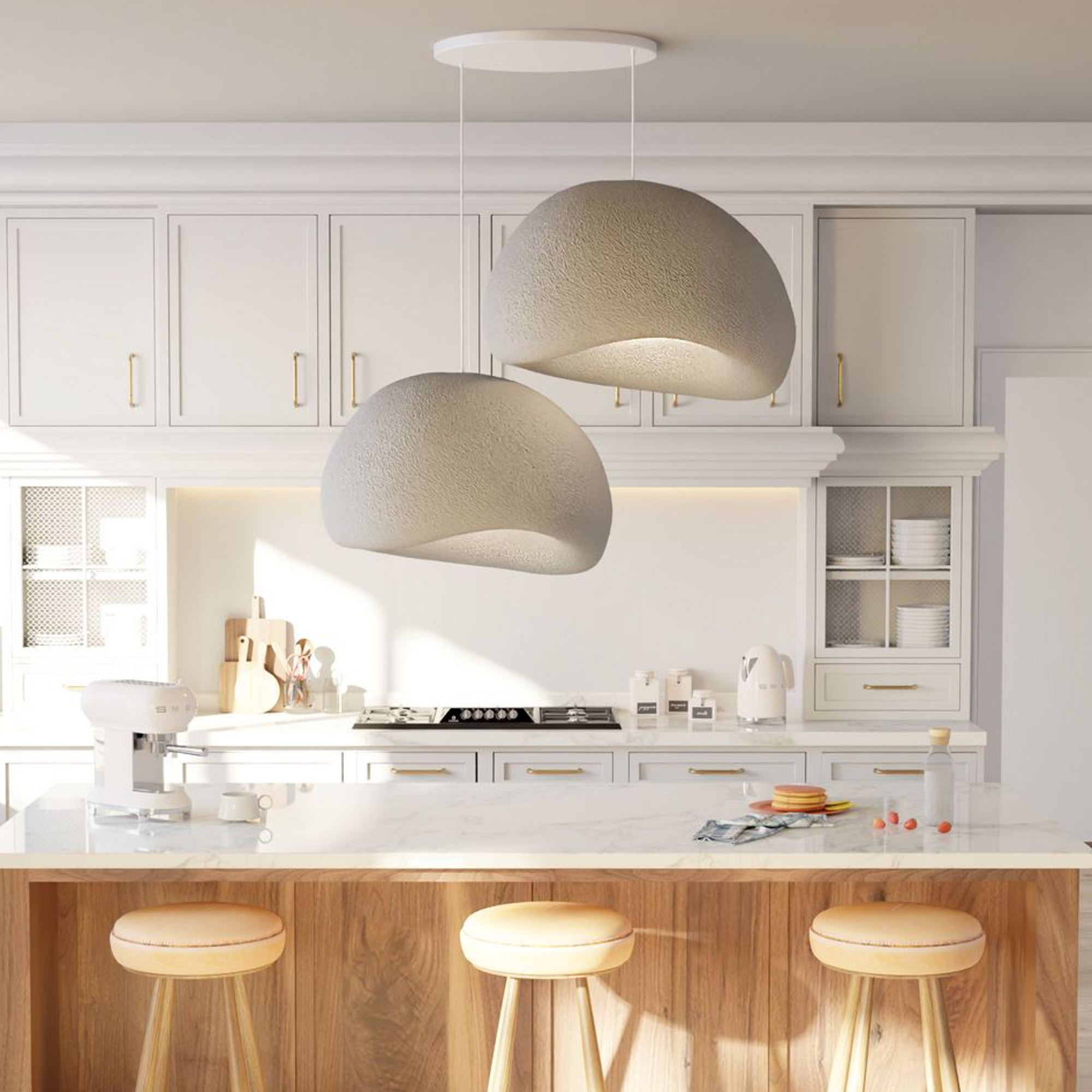 Candeeiro de Teto – 50 x 45 x 32 cm – Cinza Concreto – Composto Polimérico