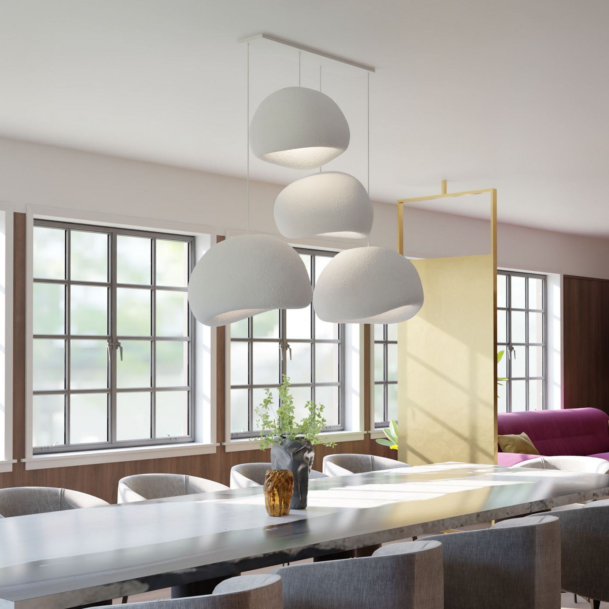 Candeeiro de Teto – 50 x 45 x 32 cm – Branco – Composto Polimérico