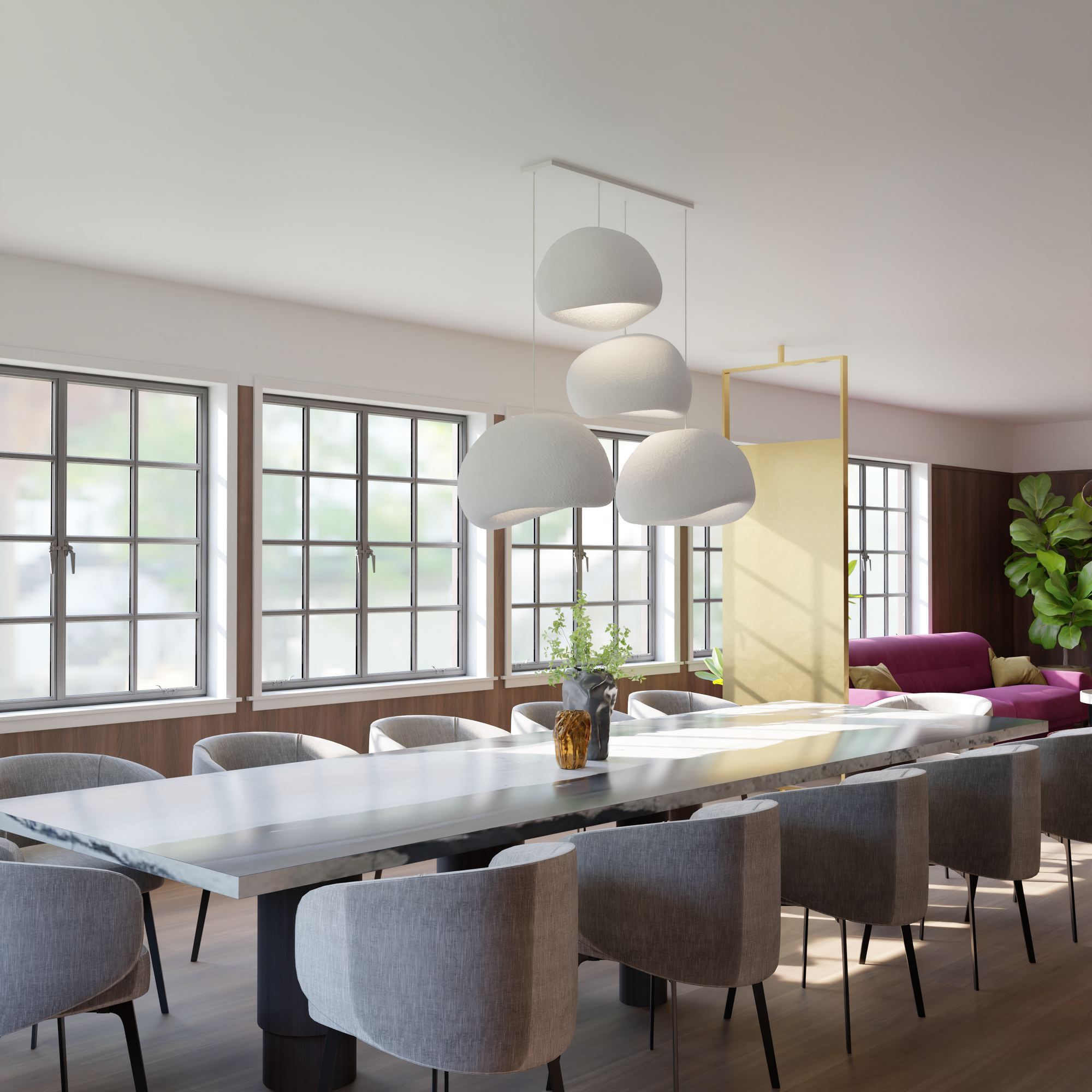 Candeeiro de Teto – 50 x 45 x 32 cm – Branco – Composto Polimérico