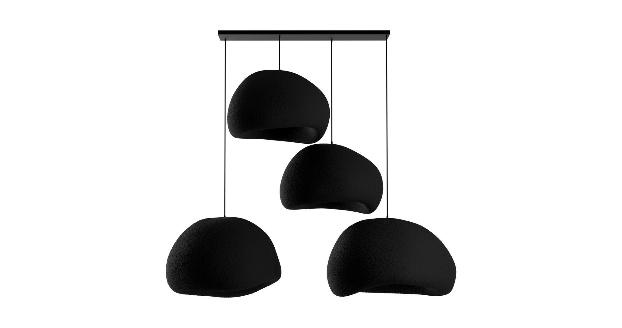 Candeeiro de Teto – 50 x 45 x 32 cm – Preto – Composto Polimérico