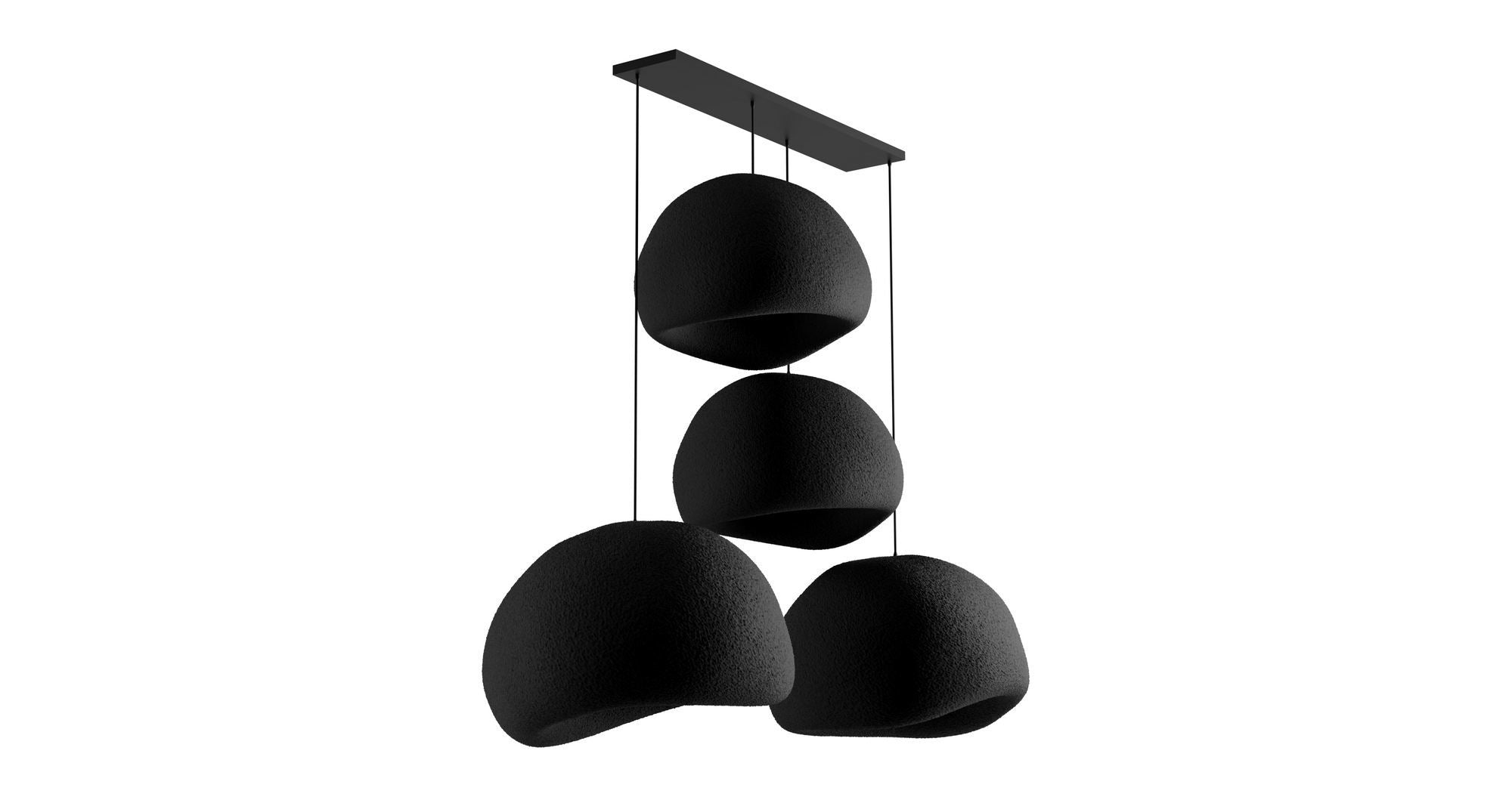 Candeeiro de Teto – 50 x 45 x 32 cm – Preto – Composto Polimérico