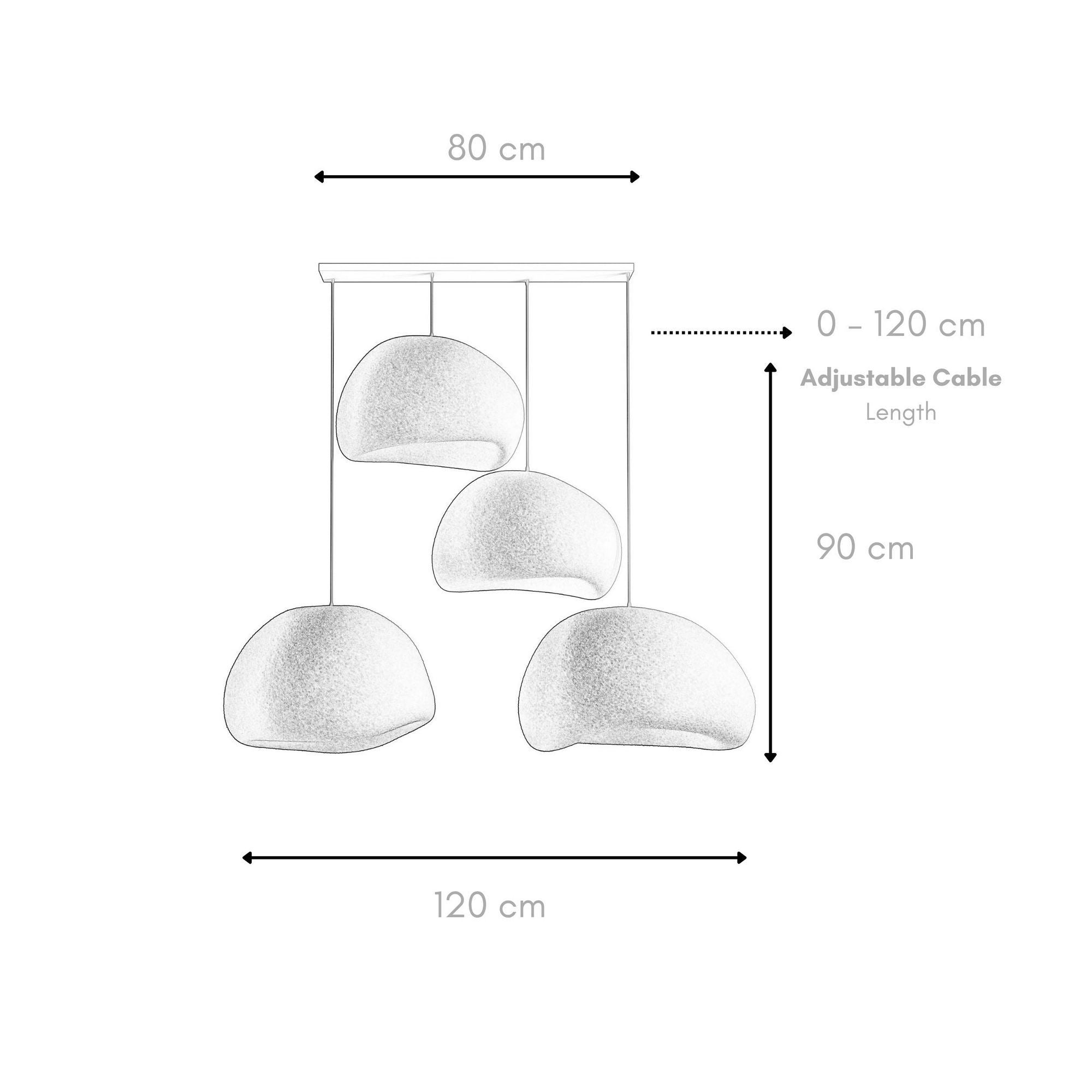 Candeeiro de Teto – 50 x 45 x 32 cm – Preto – Composto Polimérico